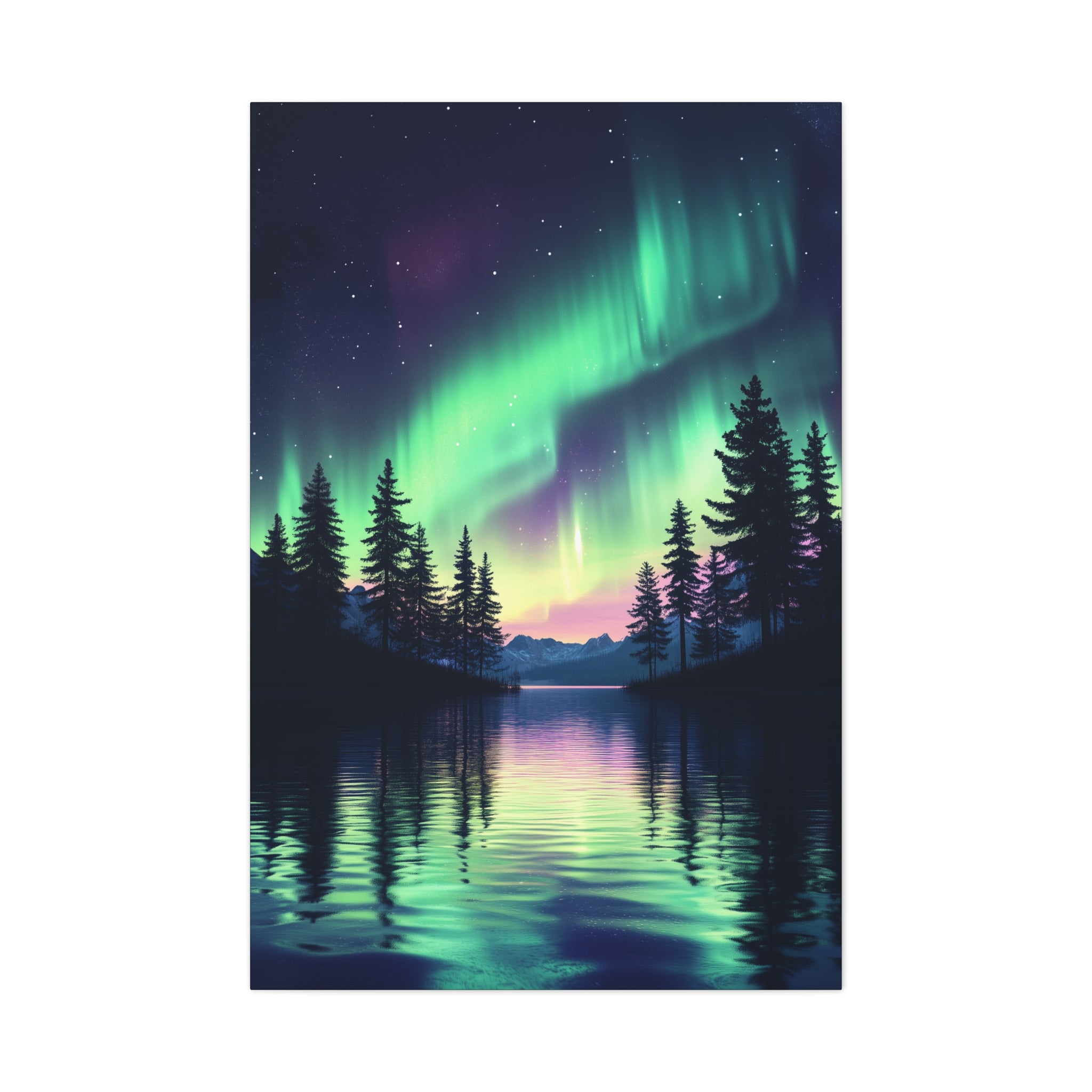 Northern Lights Wonder Canvas Wall Art - SynthFrame