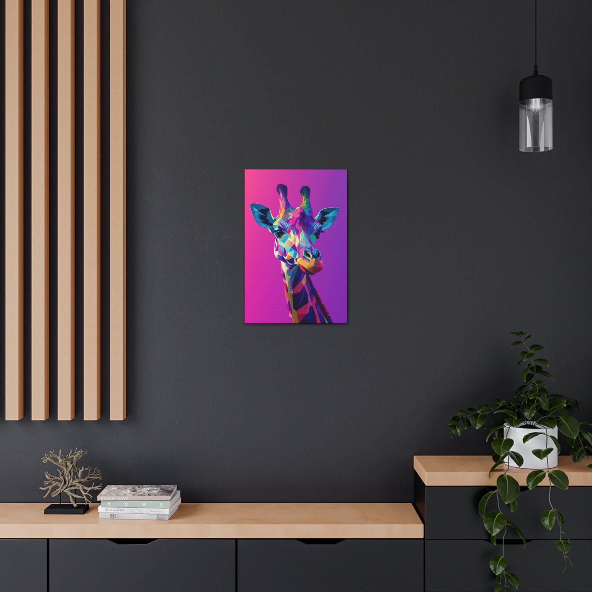 Crystalline Giraffe Canvas Wall Art - SynthFrame