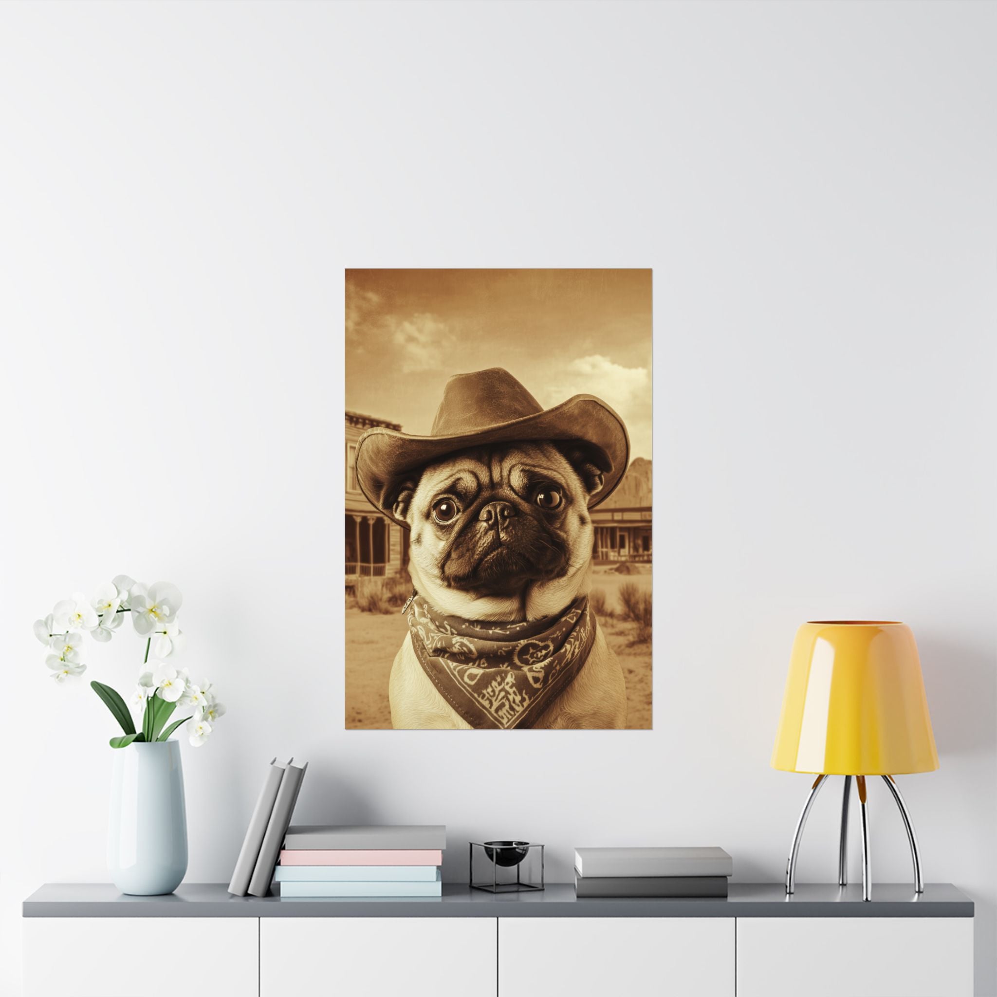 Wild West Pug Poster