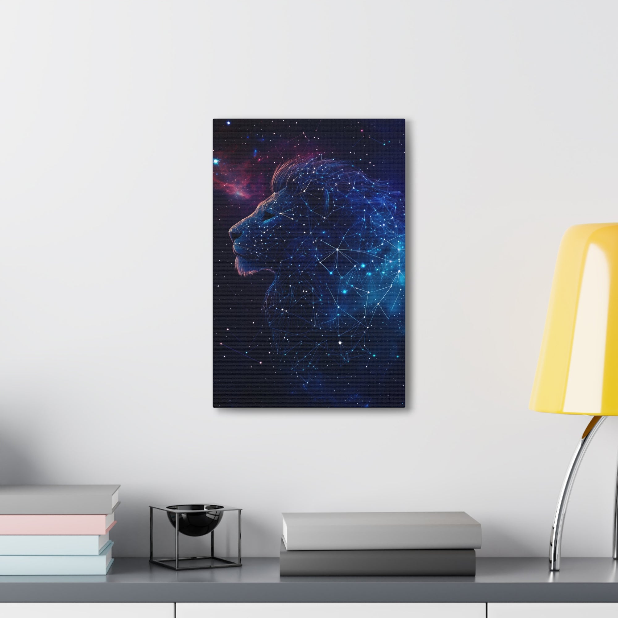 Constellation Lion Canvas Wall Art - SynthFrame