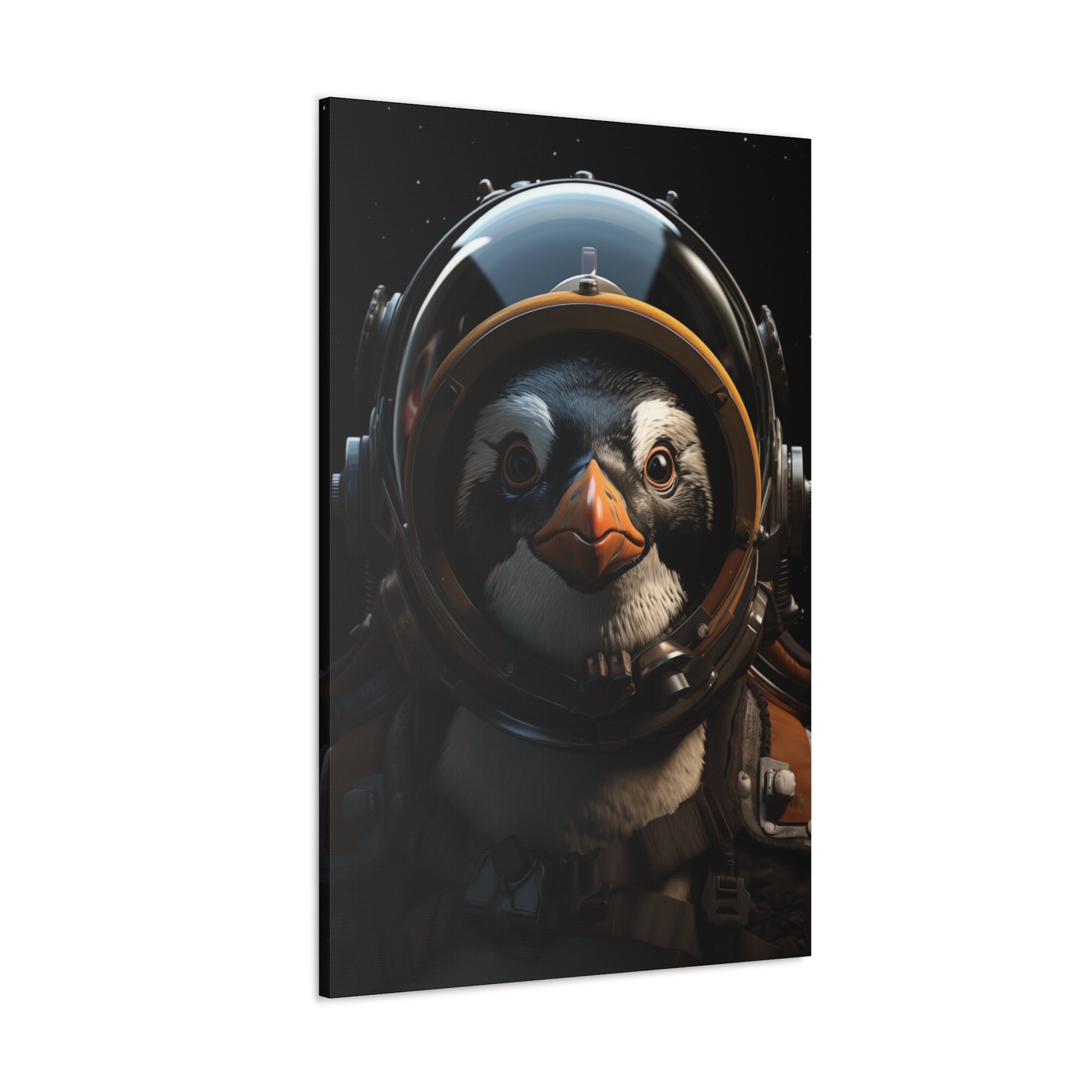 AstroPenguin 1 Canvas Wall Art - SynthFrame