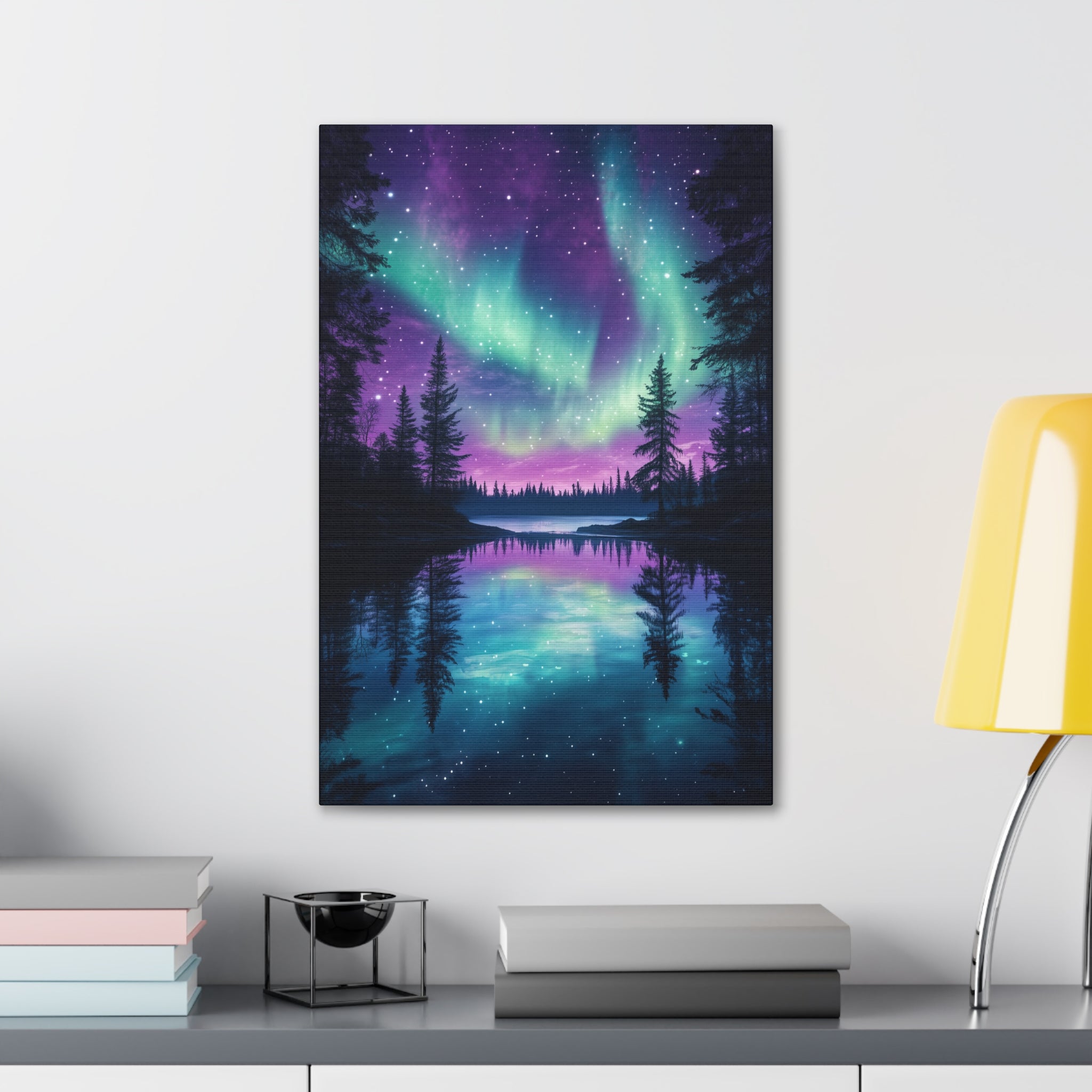 Northern Lights Wonder Canvas Wall Art - SynthFrame