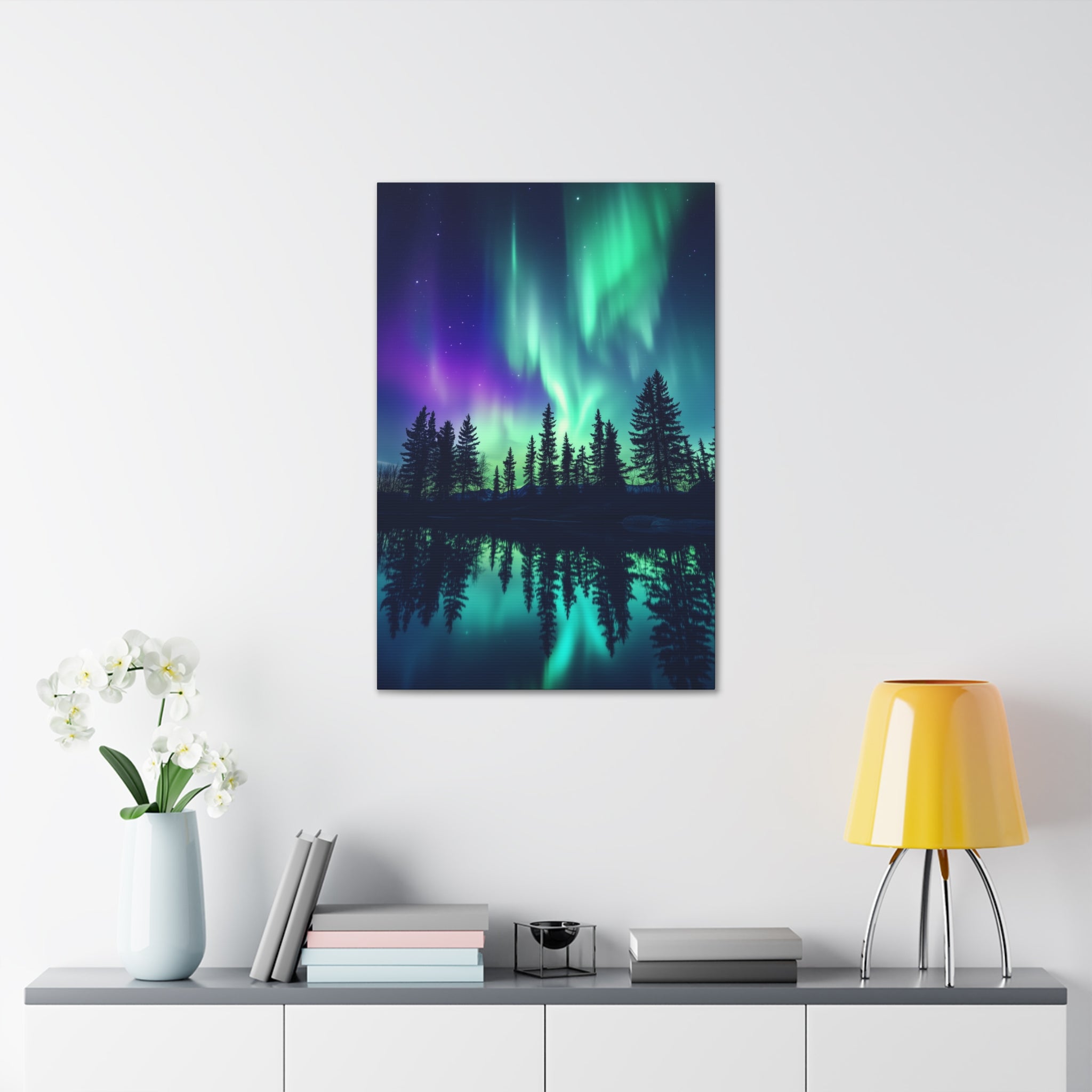 Northern Lights Wonder Canvas Wall Art - SynthFrame