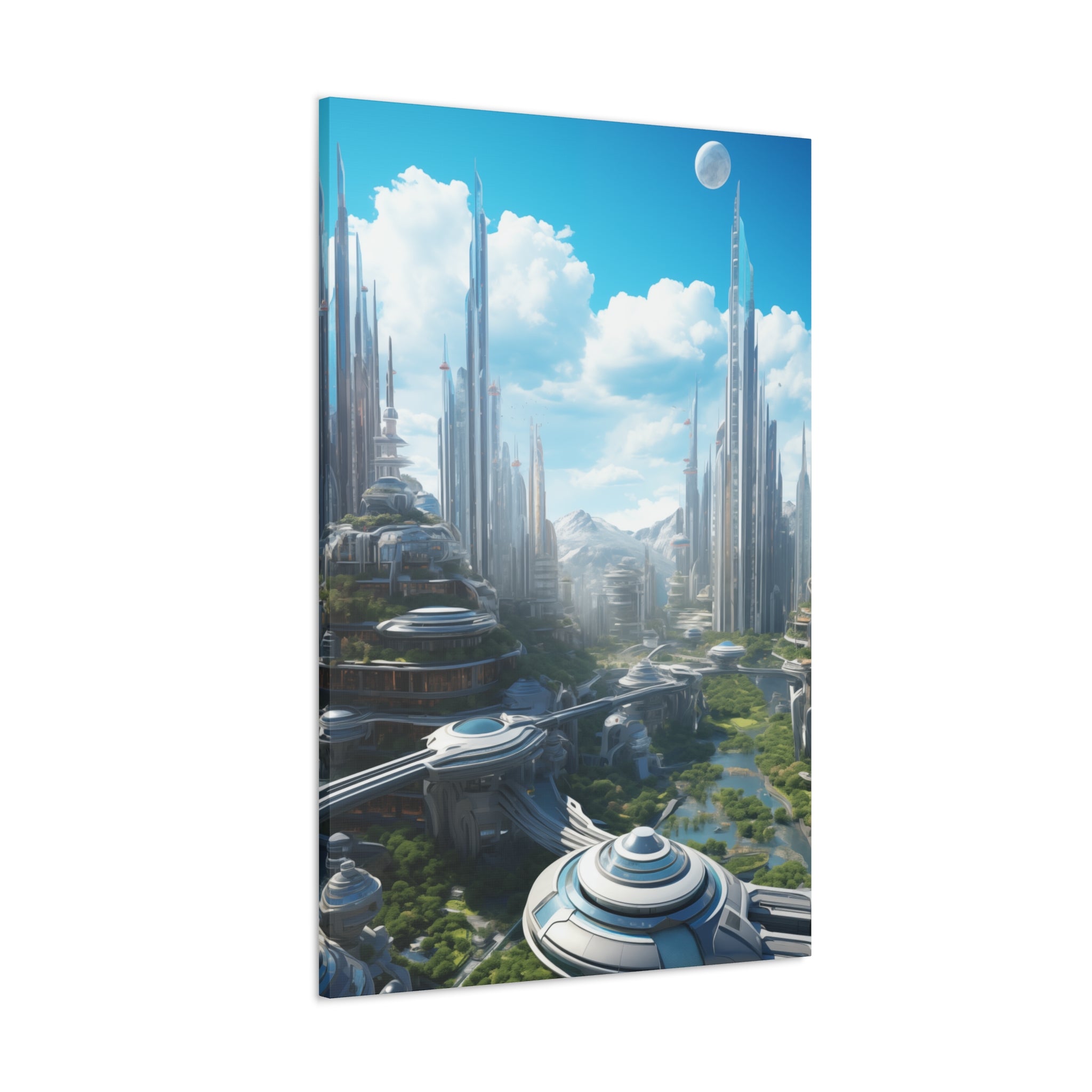 Futuristic Eco City 6 Canvas Wall Art - SynthFrame