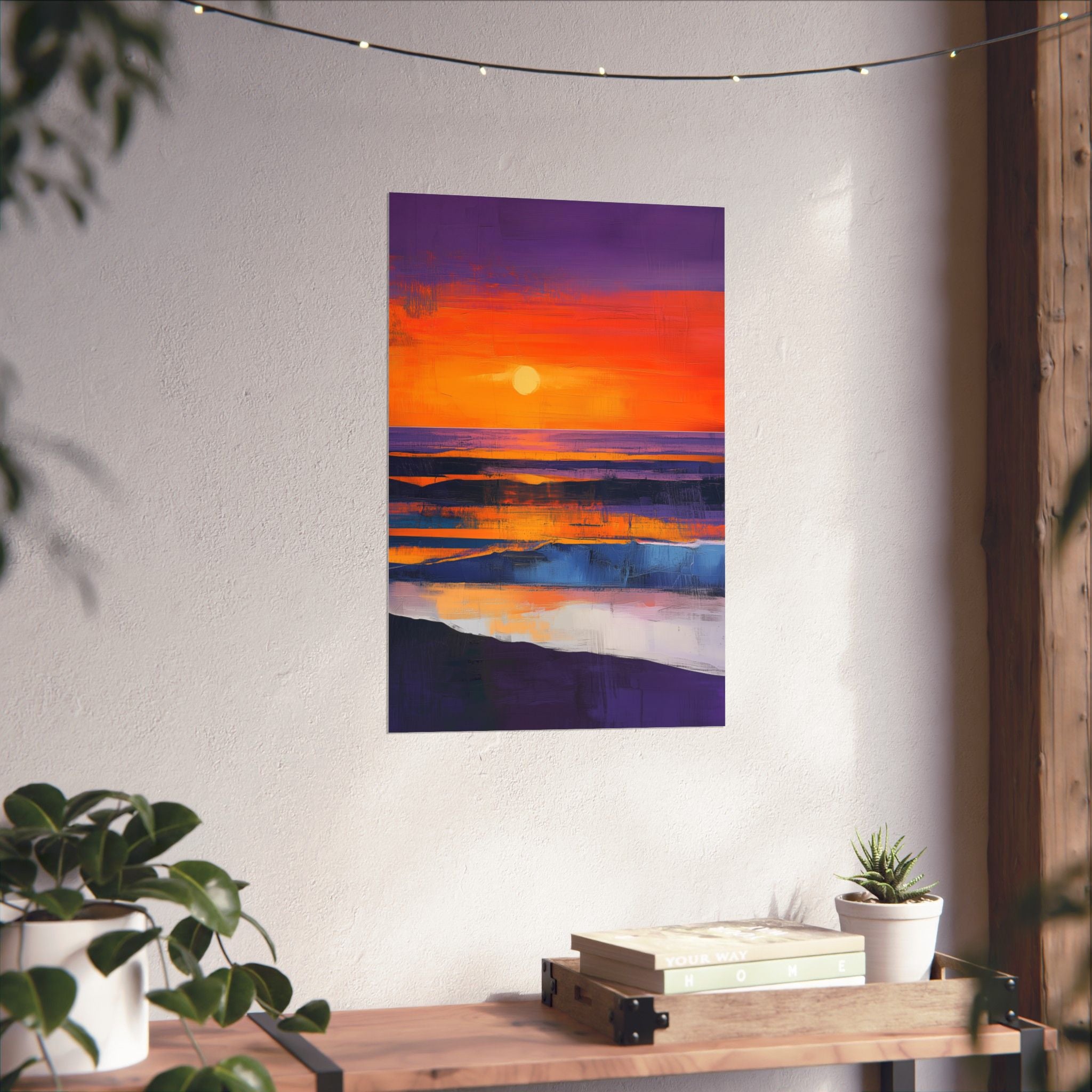 Abstract Coastal Sunset Poster Wall Art - SynthFrame