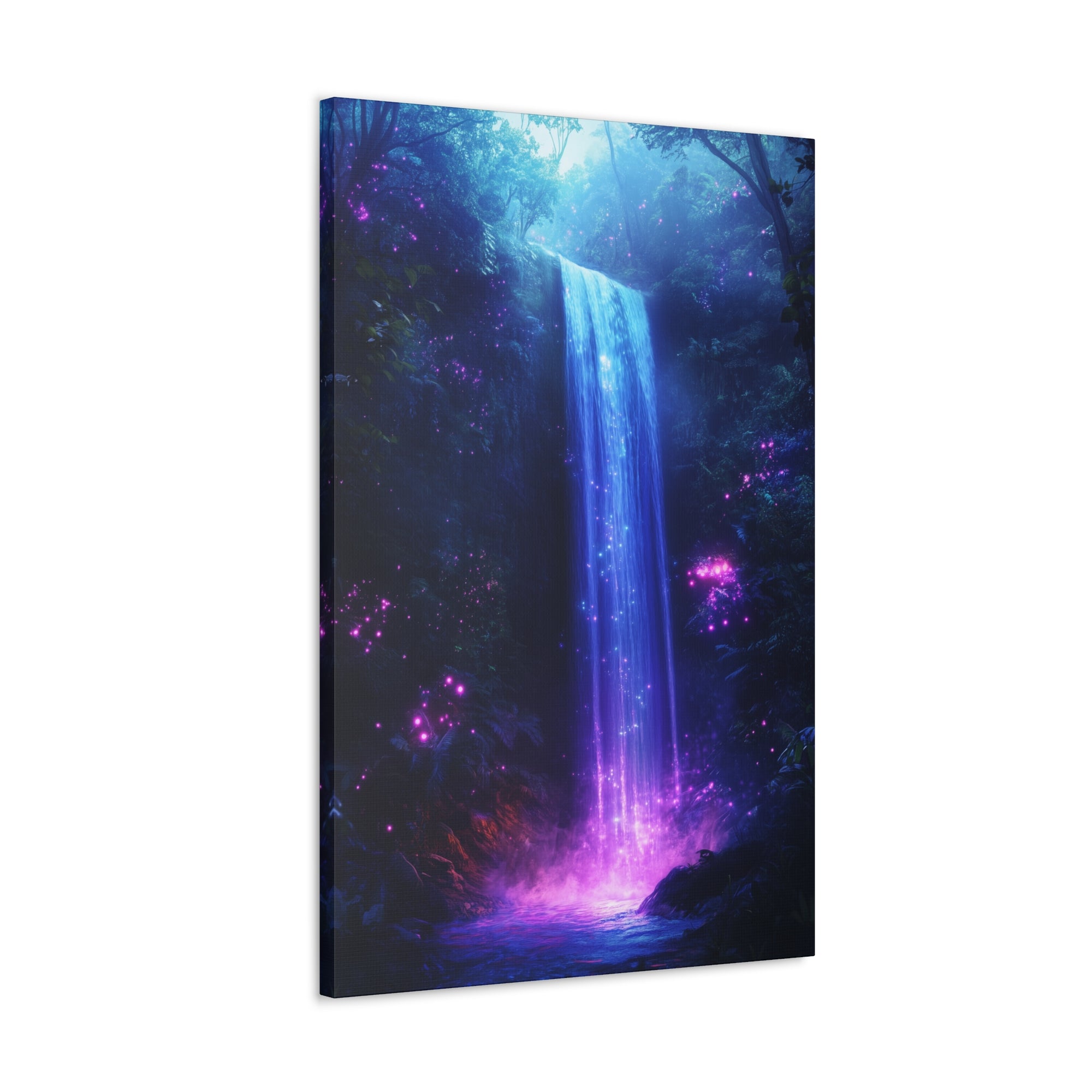 Enchanted Waterfall Oasis Canvas Wall Art - SynthFrame