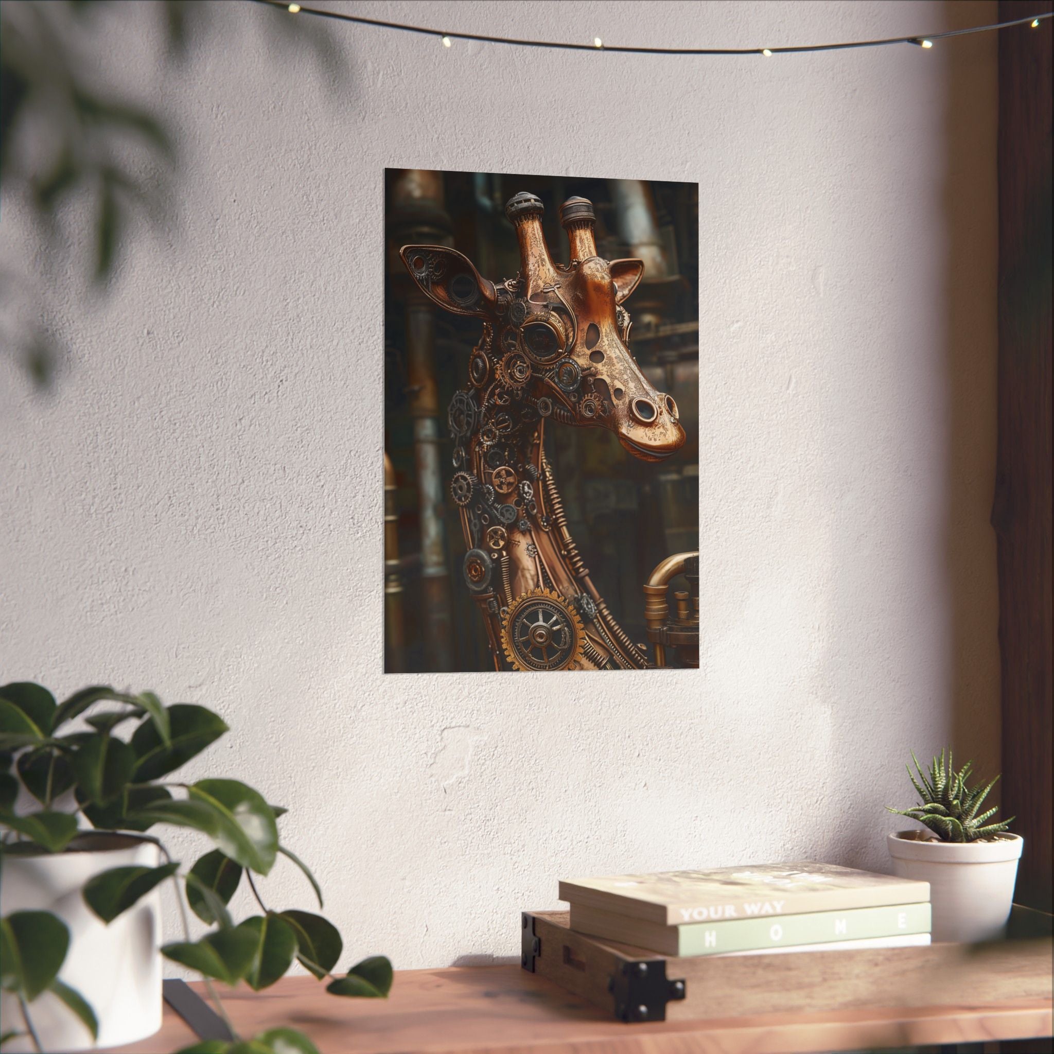 Steampunk Giraffe: Mechanical Marvel Poster