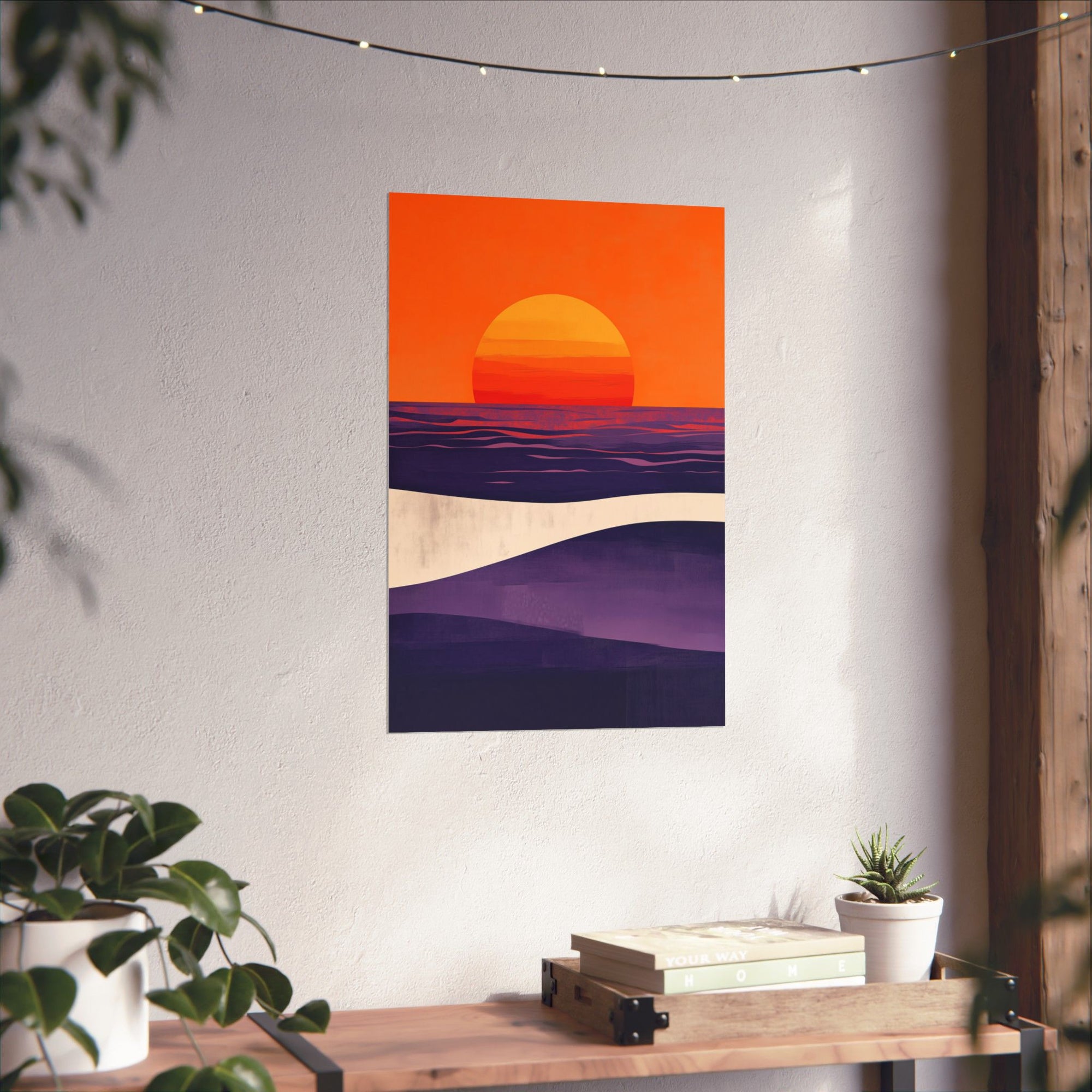 Abstract Coastal Sunset Poster Wall Art - SynthFrame