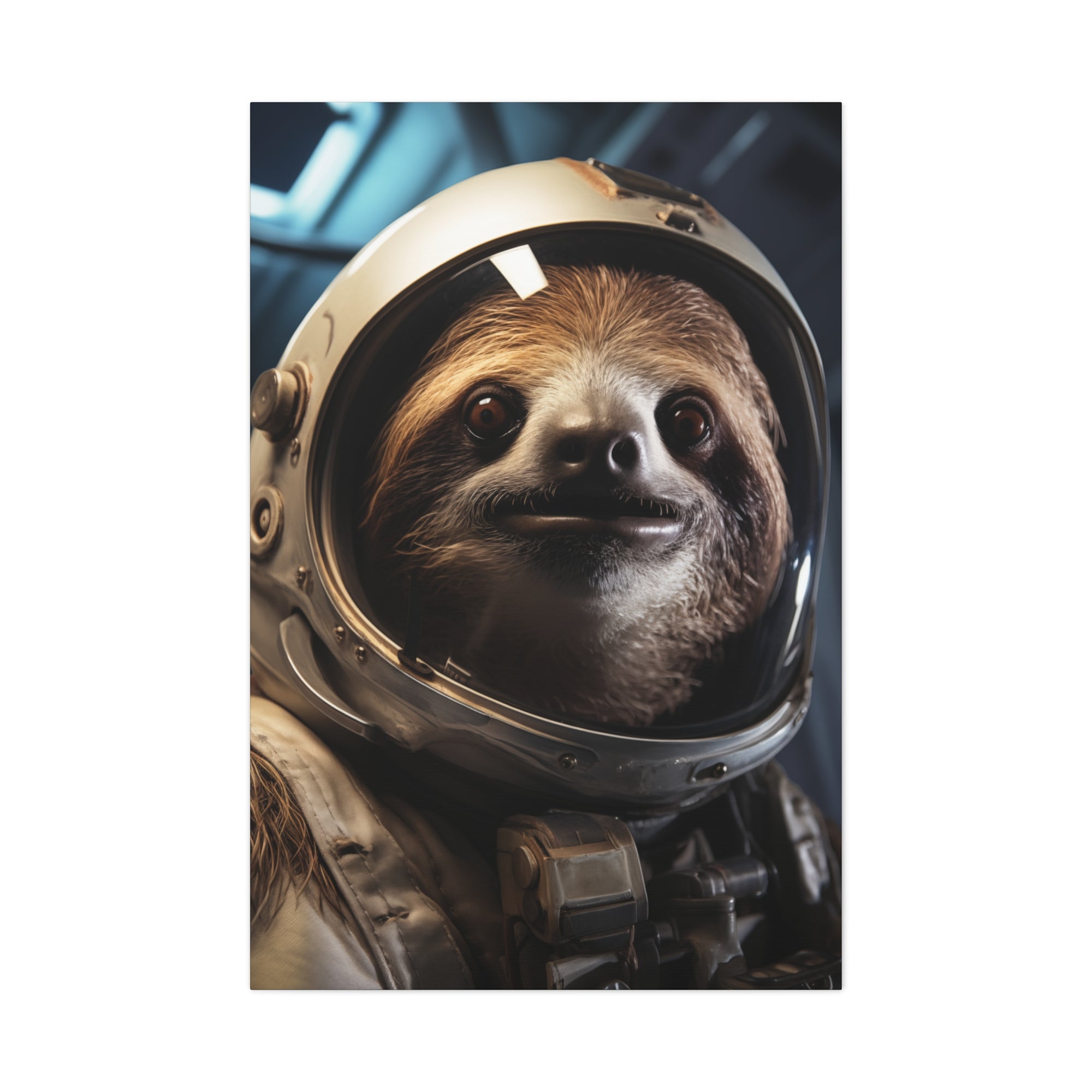 AstroSloth 1 Canvas Wall Art - SynthFrame