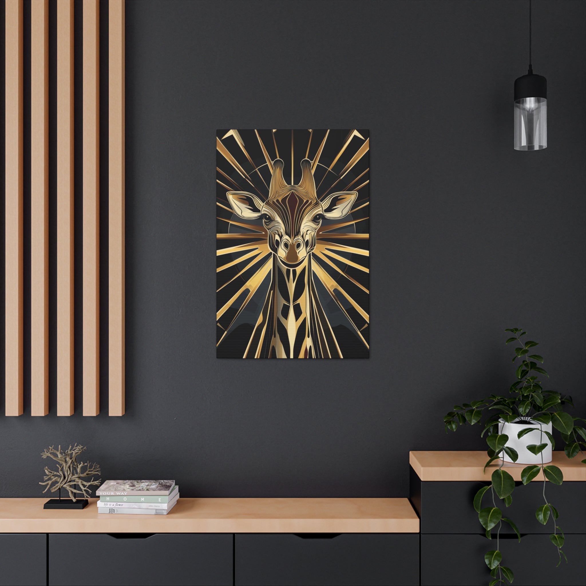 Gilded Giraffe Canvas Wall Art - SynthFrame