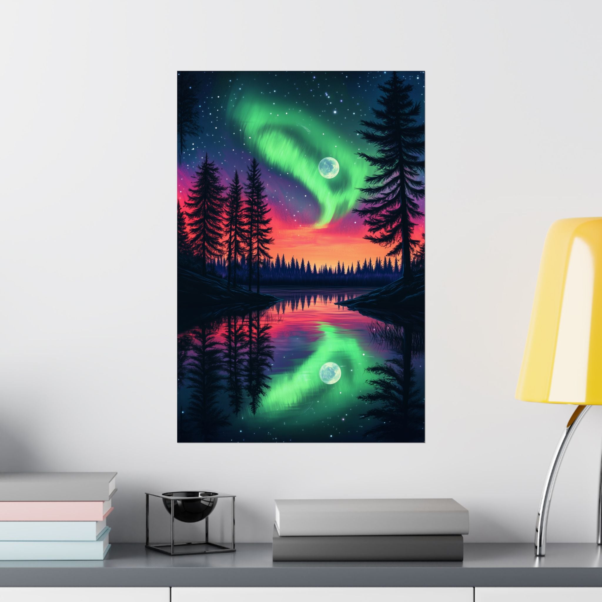 Northern Lights Wonder Poster Wall Art - SynthFrame