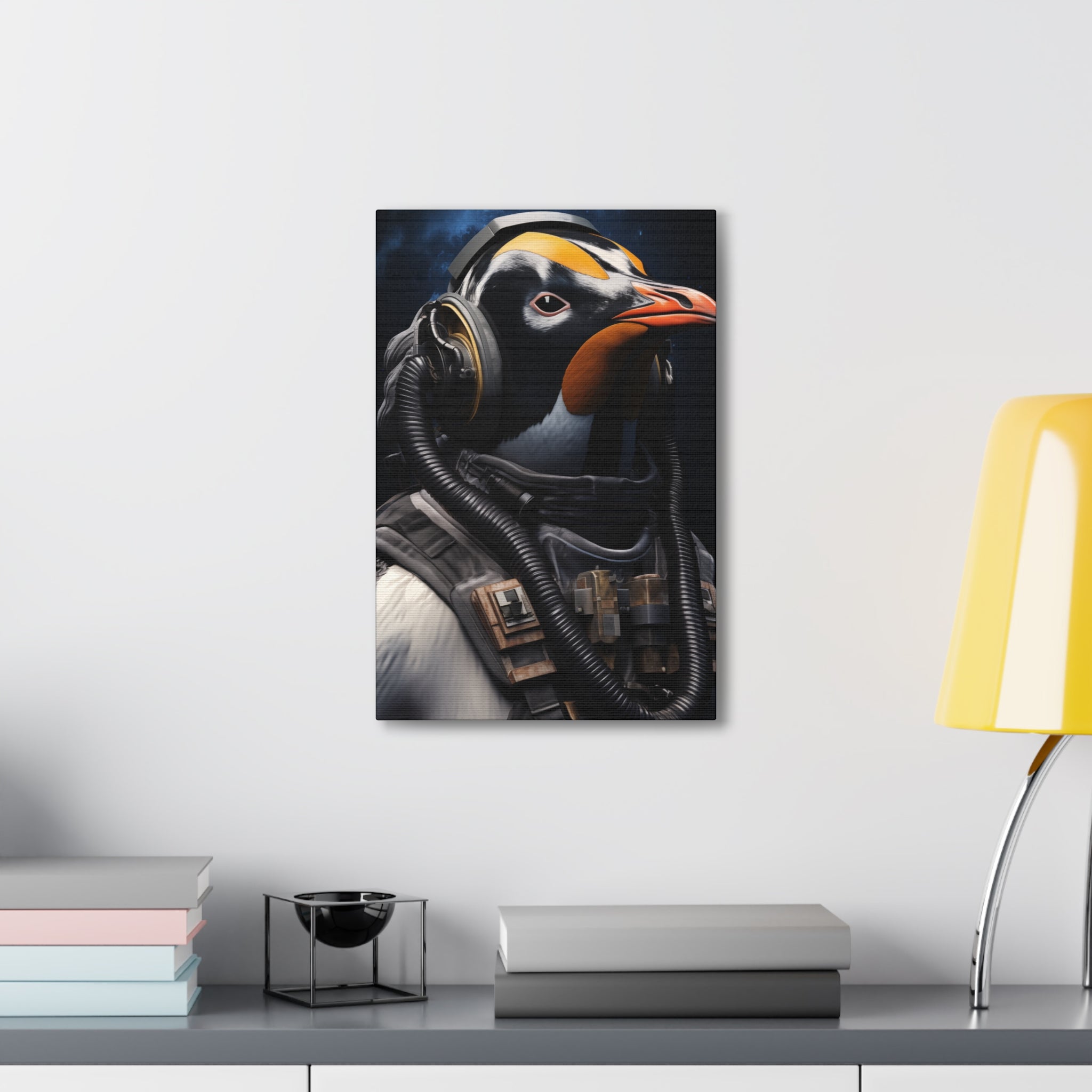 AstroPenguin 2 Canvas Wall Art - SynthFrame