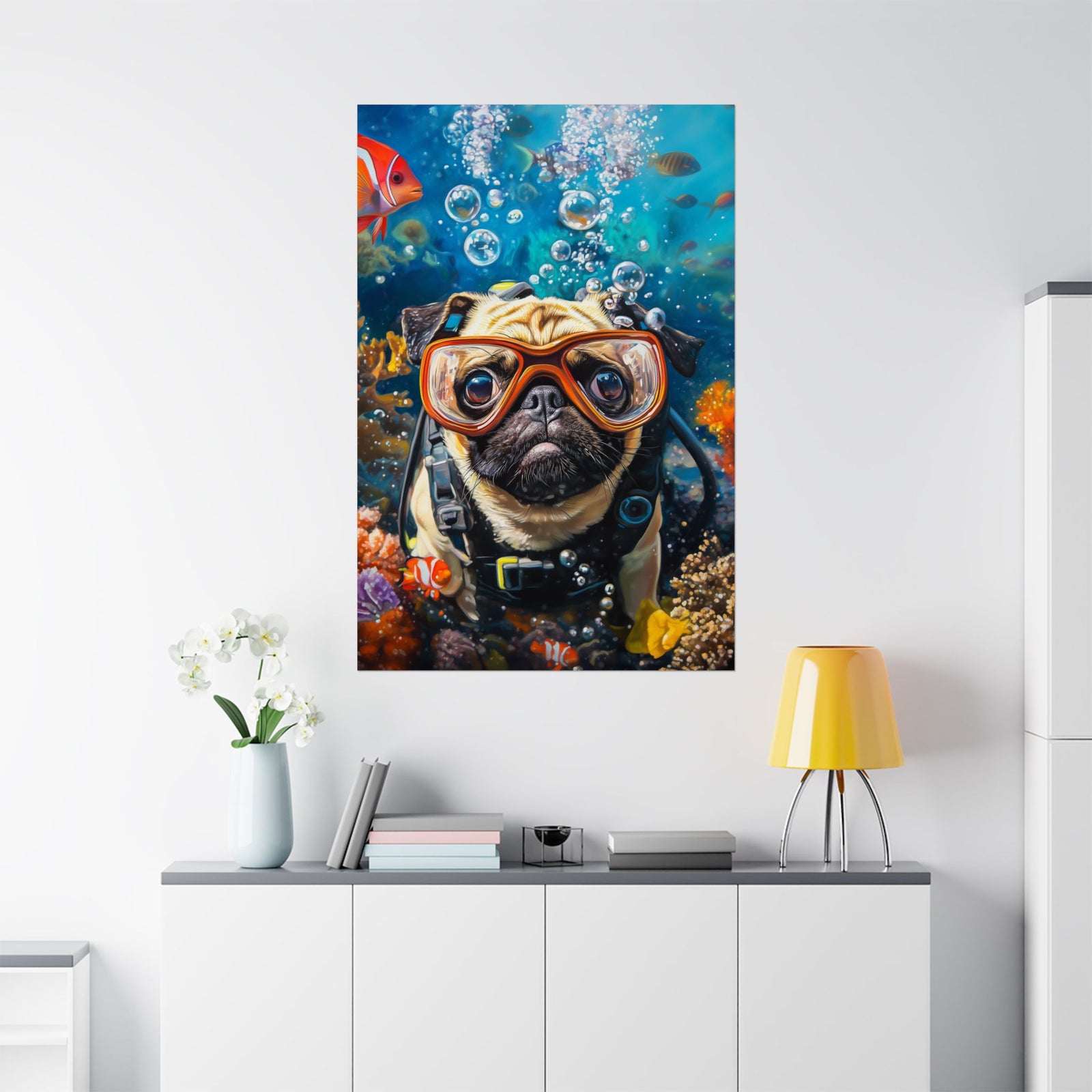 Underwater Pug Poster