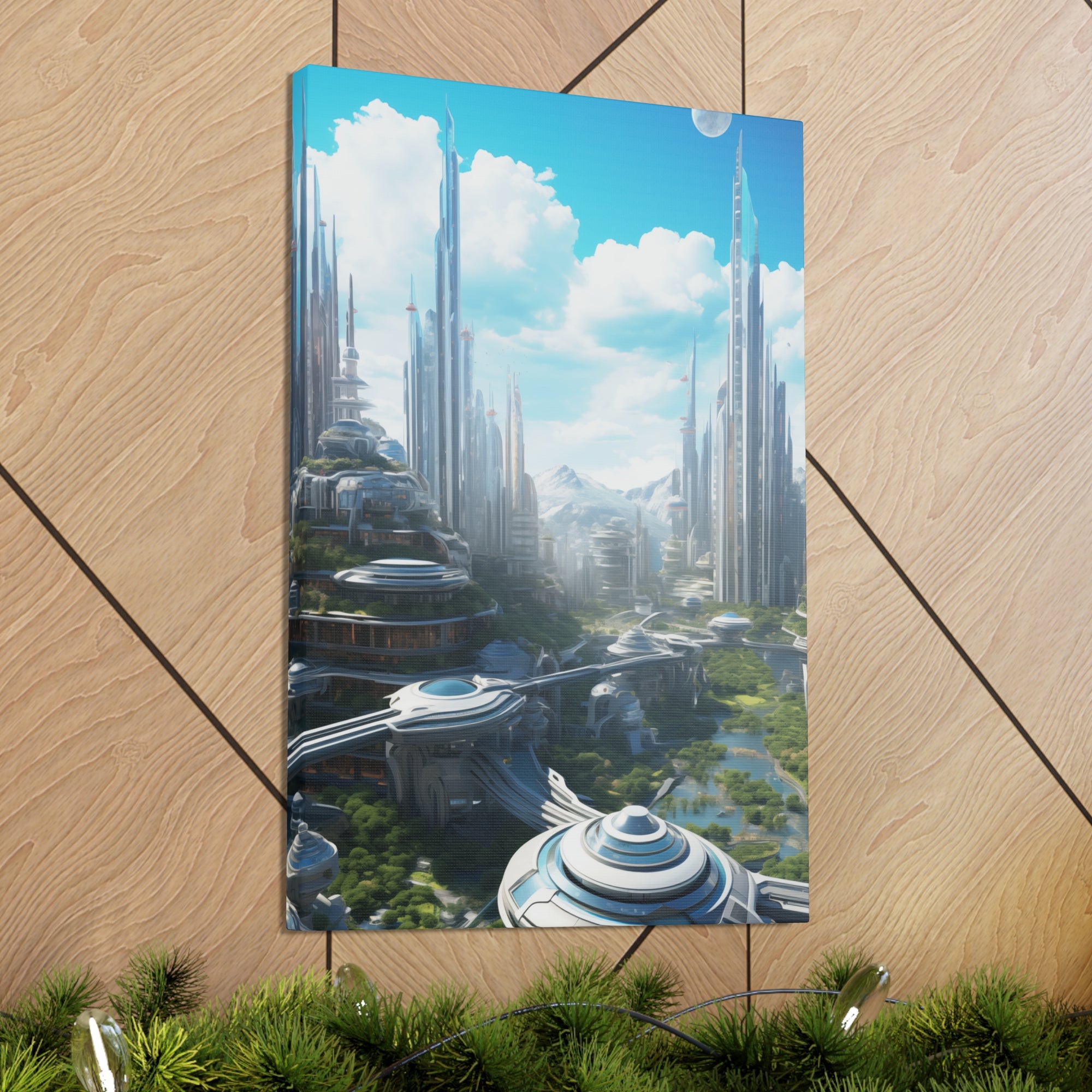 Futuristic Eco City 6 Canvas Wall Art - SynthFrame