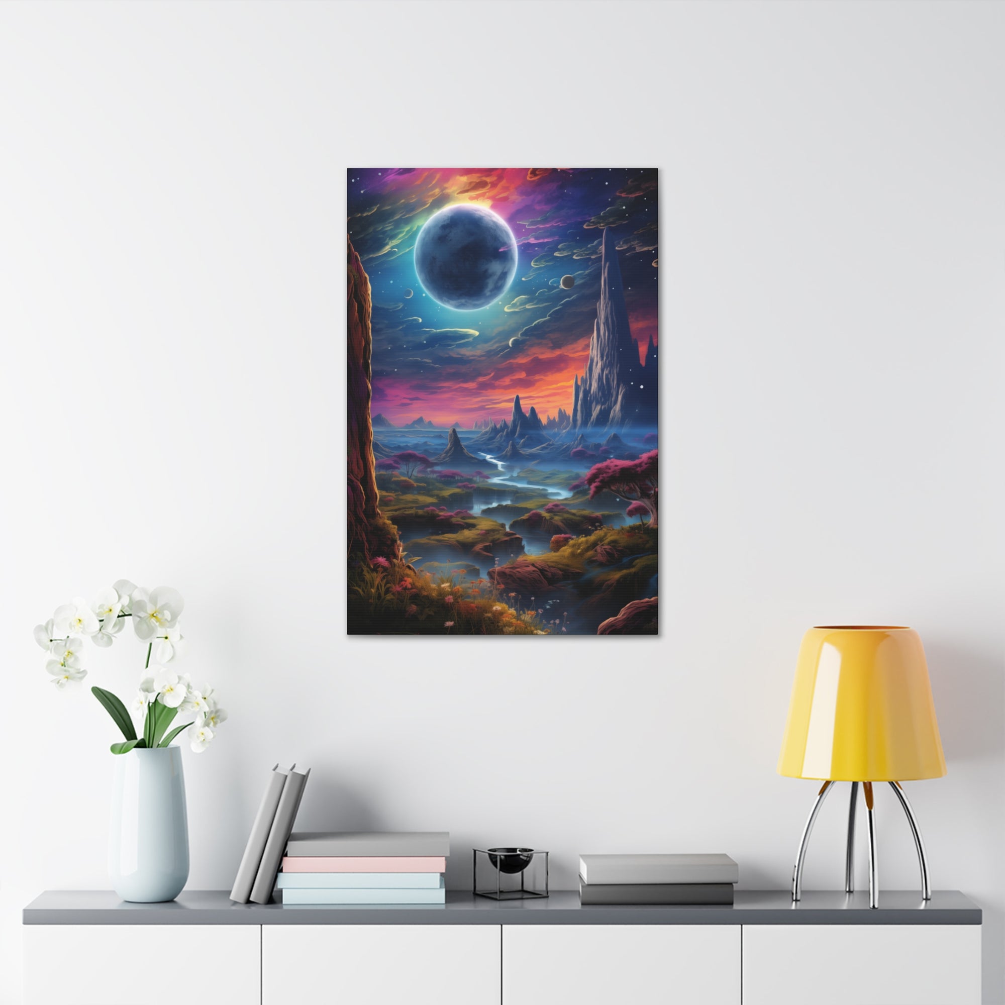 Vibrant Alien Planet 3 Canvas Wall Art - SynthFrame