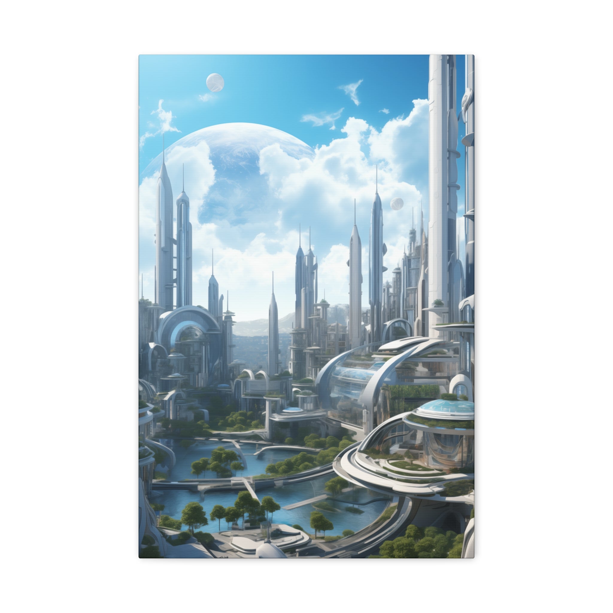 Futuristic Eco City 2 Canvas Wall Art - SynthFrame