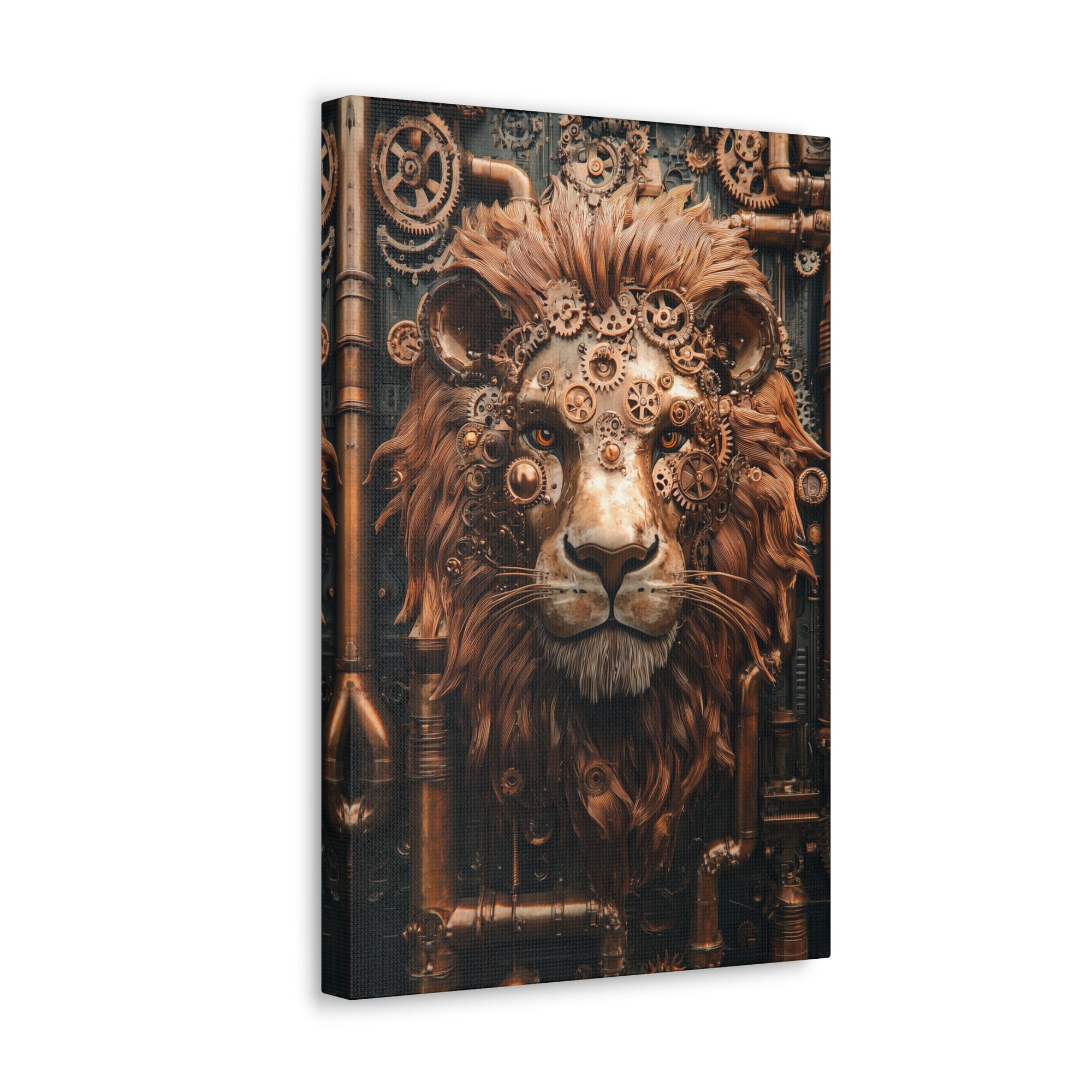 Steampunk Lion Canvas Wall Art - SynthFrame