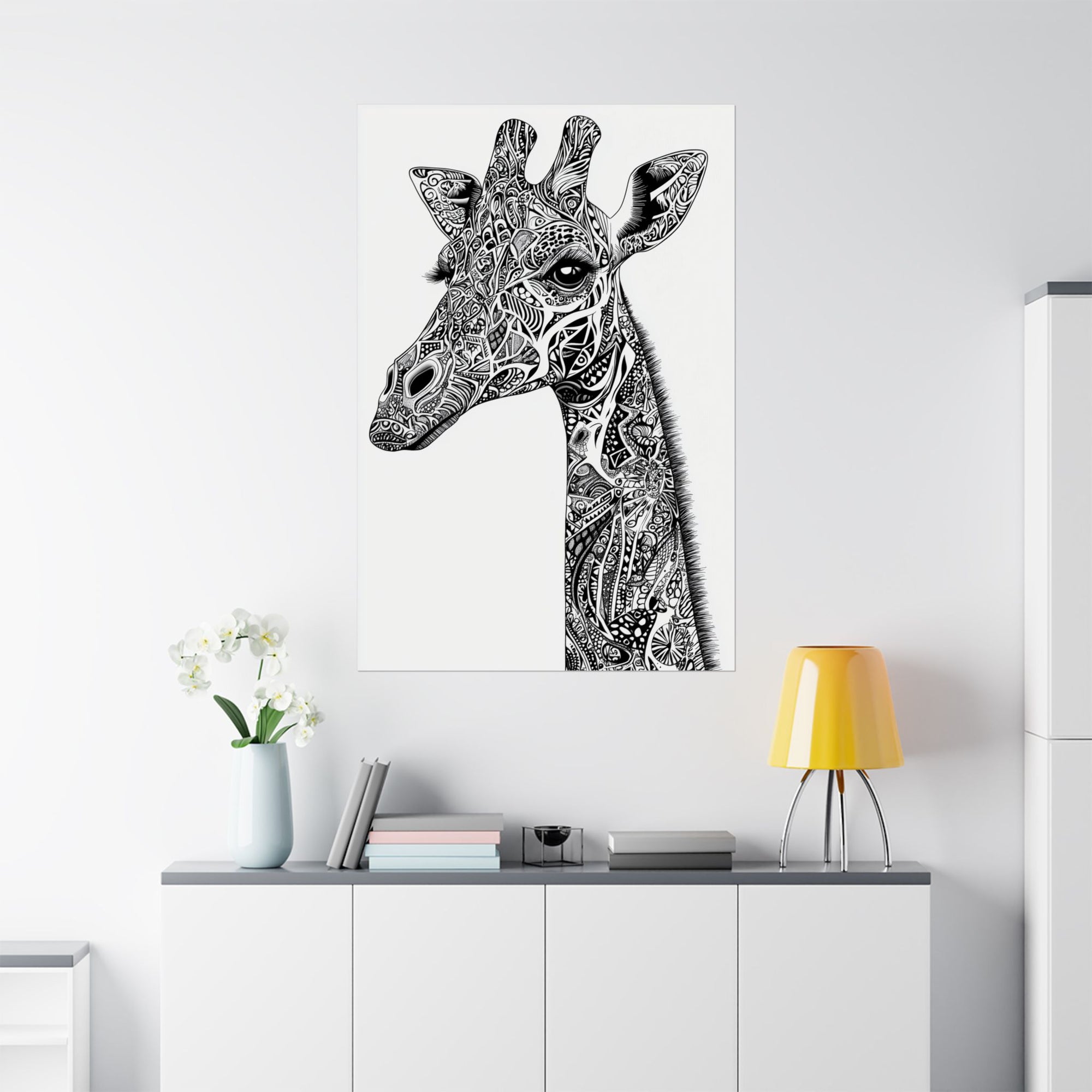 Zentangle Giraffe Poster