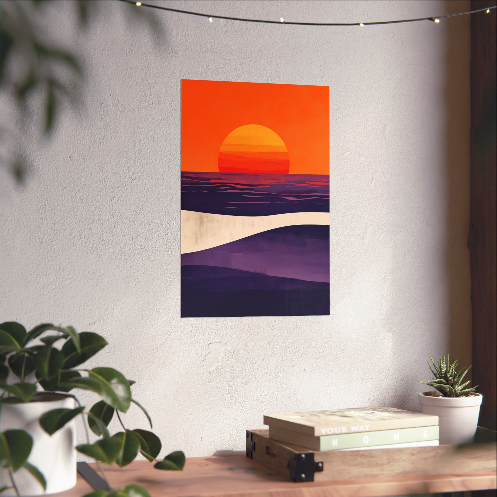 Abstract Coastal Sunset Poster Wall Art - SynthFrame