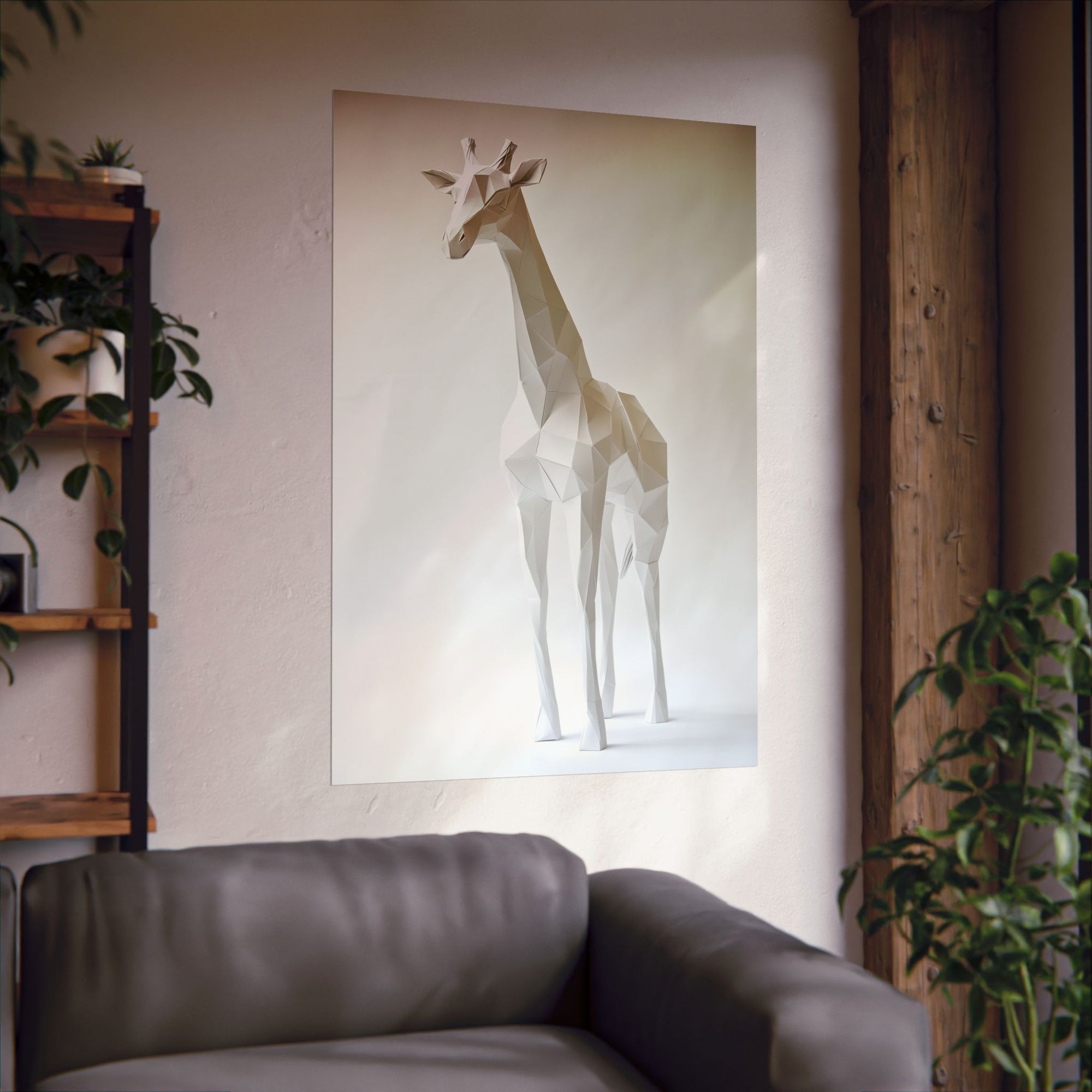 Folded Giraffe Poster