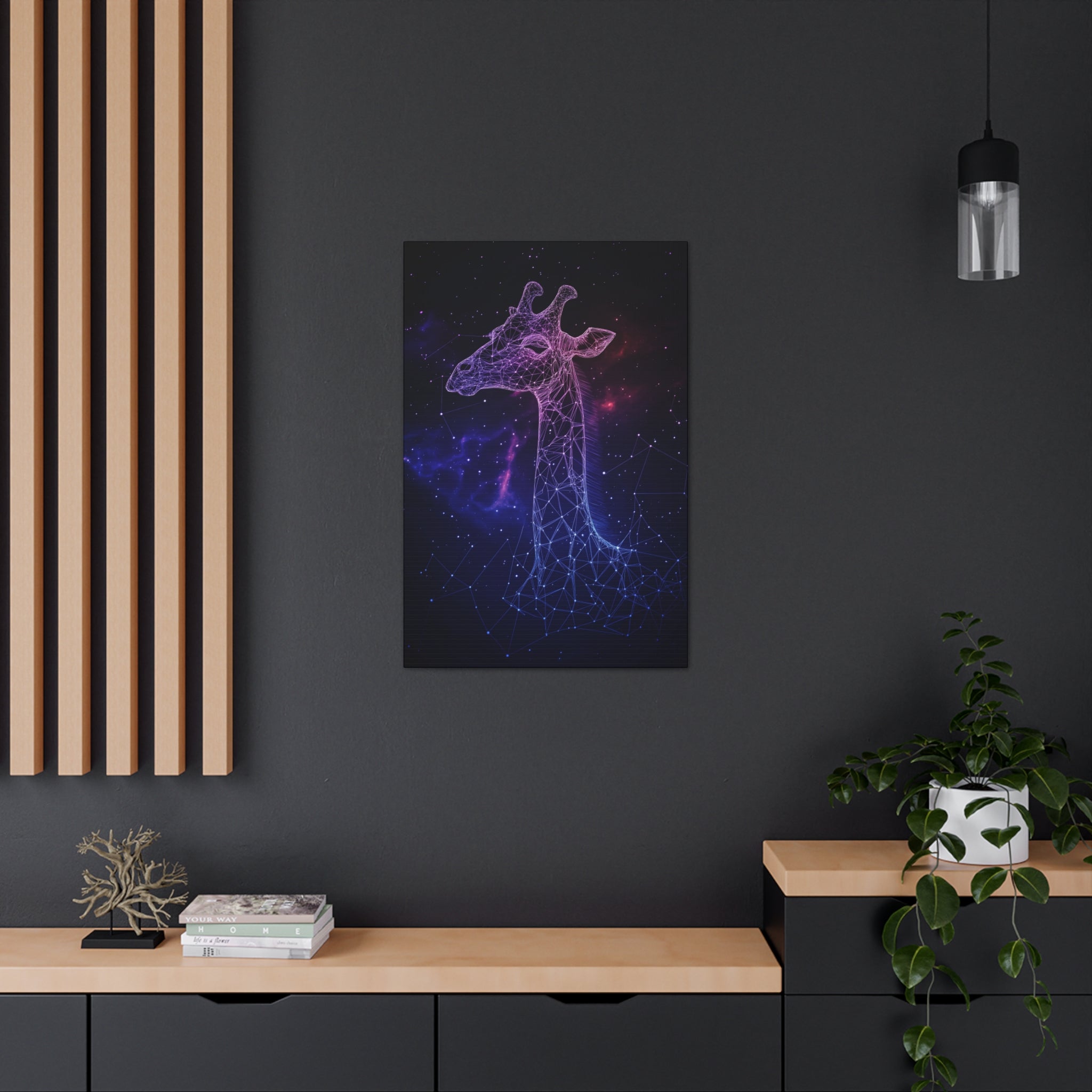 Constellation Giraffe Canvas Wall Art - SynthFrame