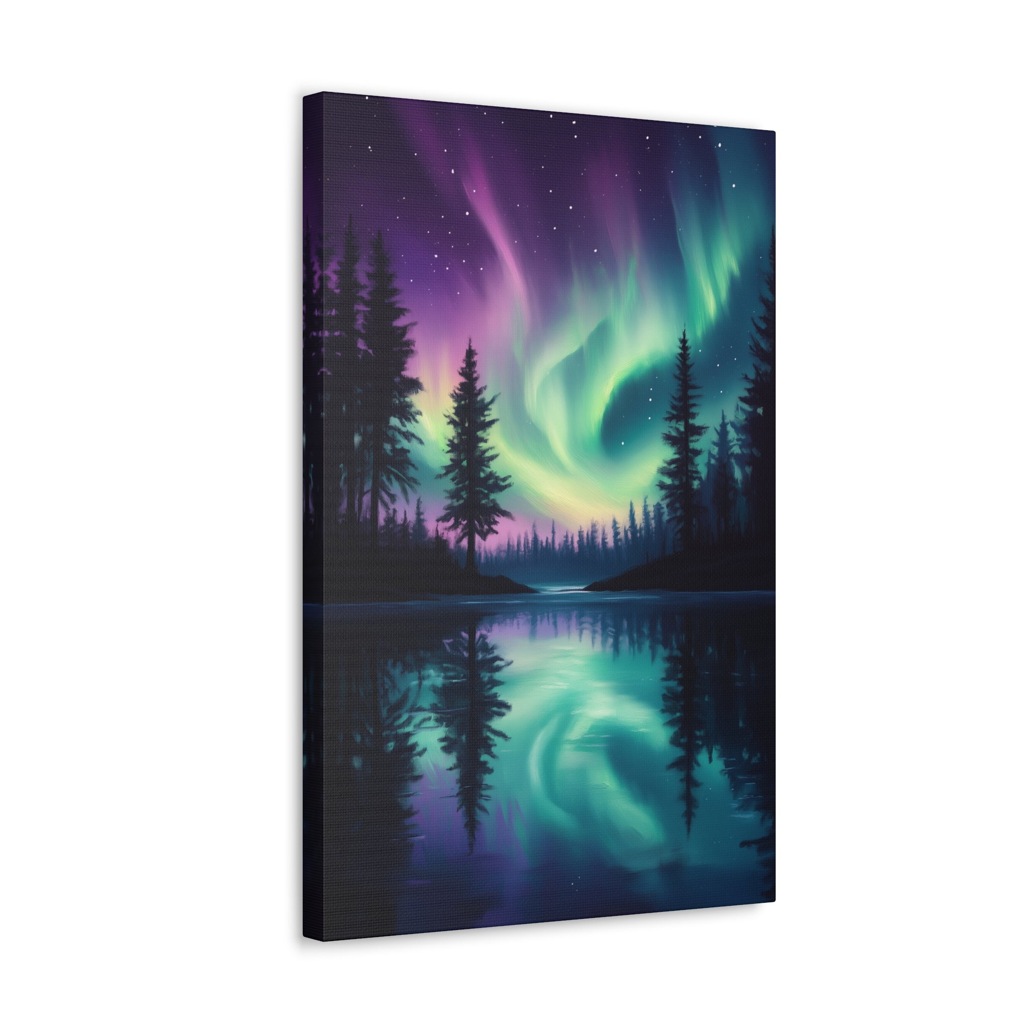 Northern Lights Wonder Canvas Wall Art - SynthFrame