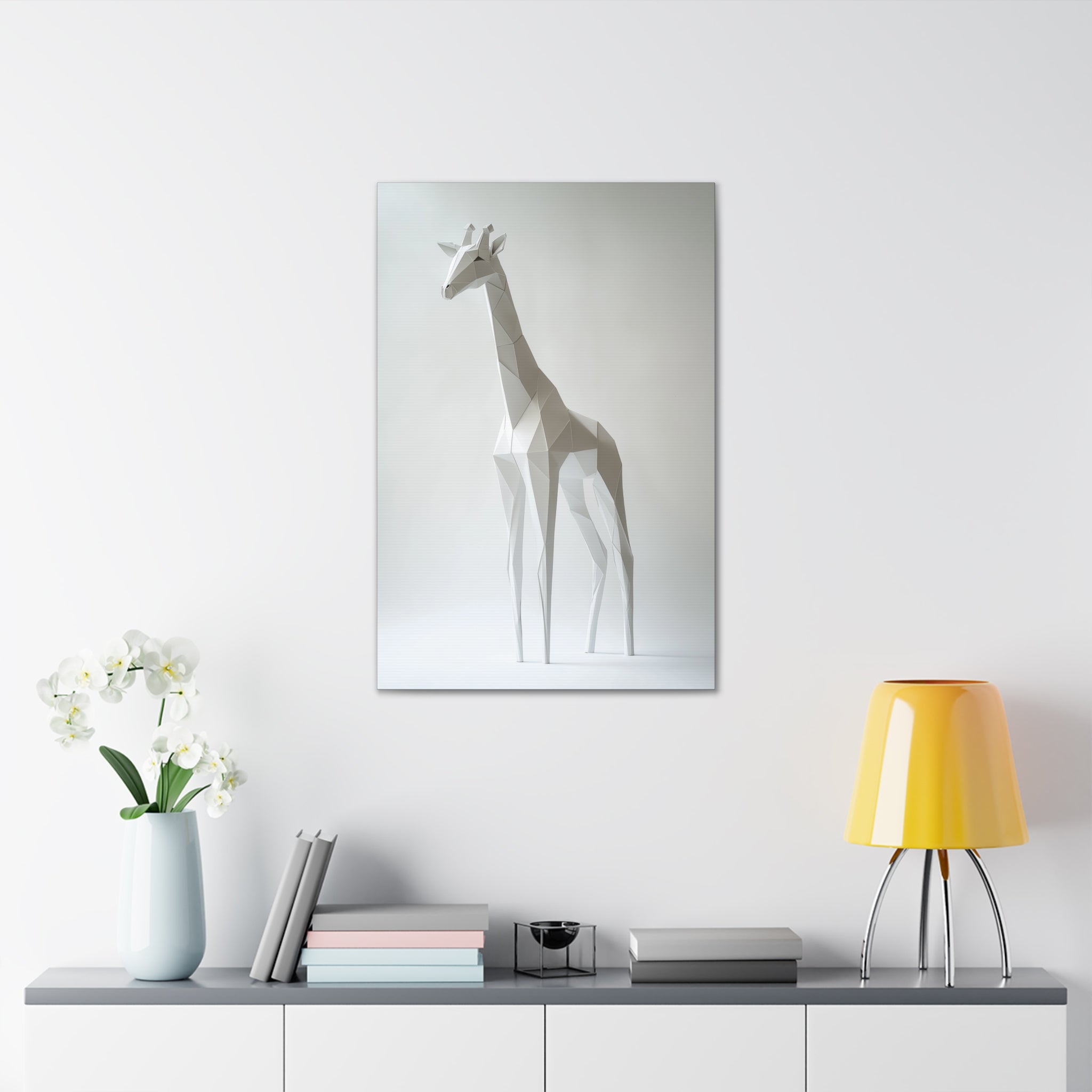 Folded Giraffe Canvas Wall Art - SynthFrame