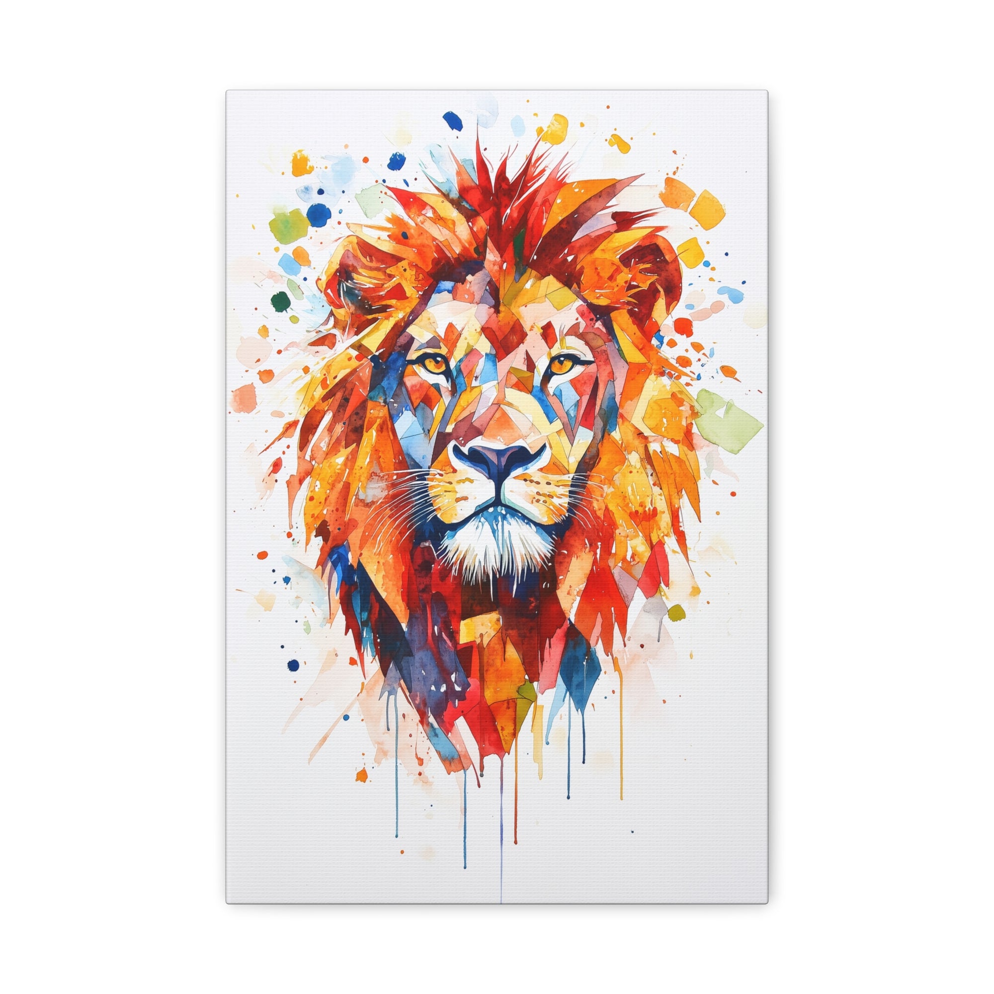 Watercolor Lion Canvas Wall Art - SynthFrame