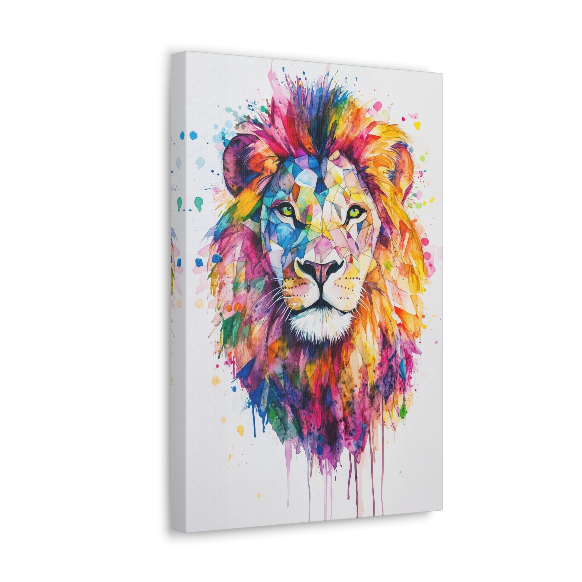 Watercolor Lion Canvas Wall Art - SynthFrame