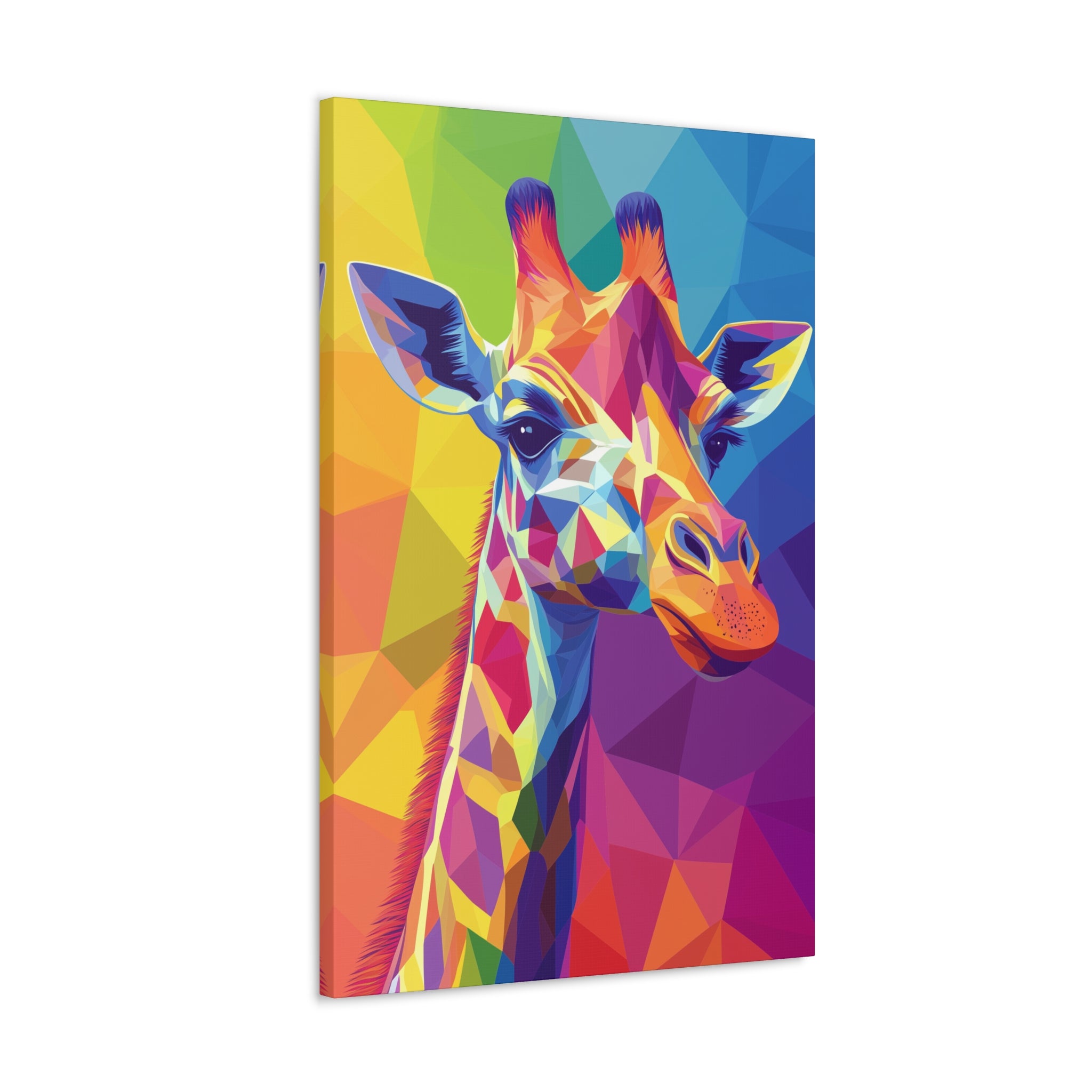 Crystalline Giraffe Canvas Wall Art - SynthFrame