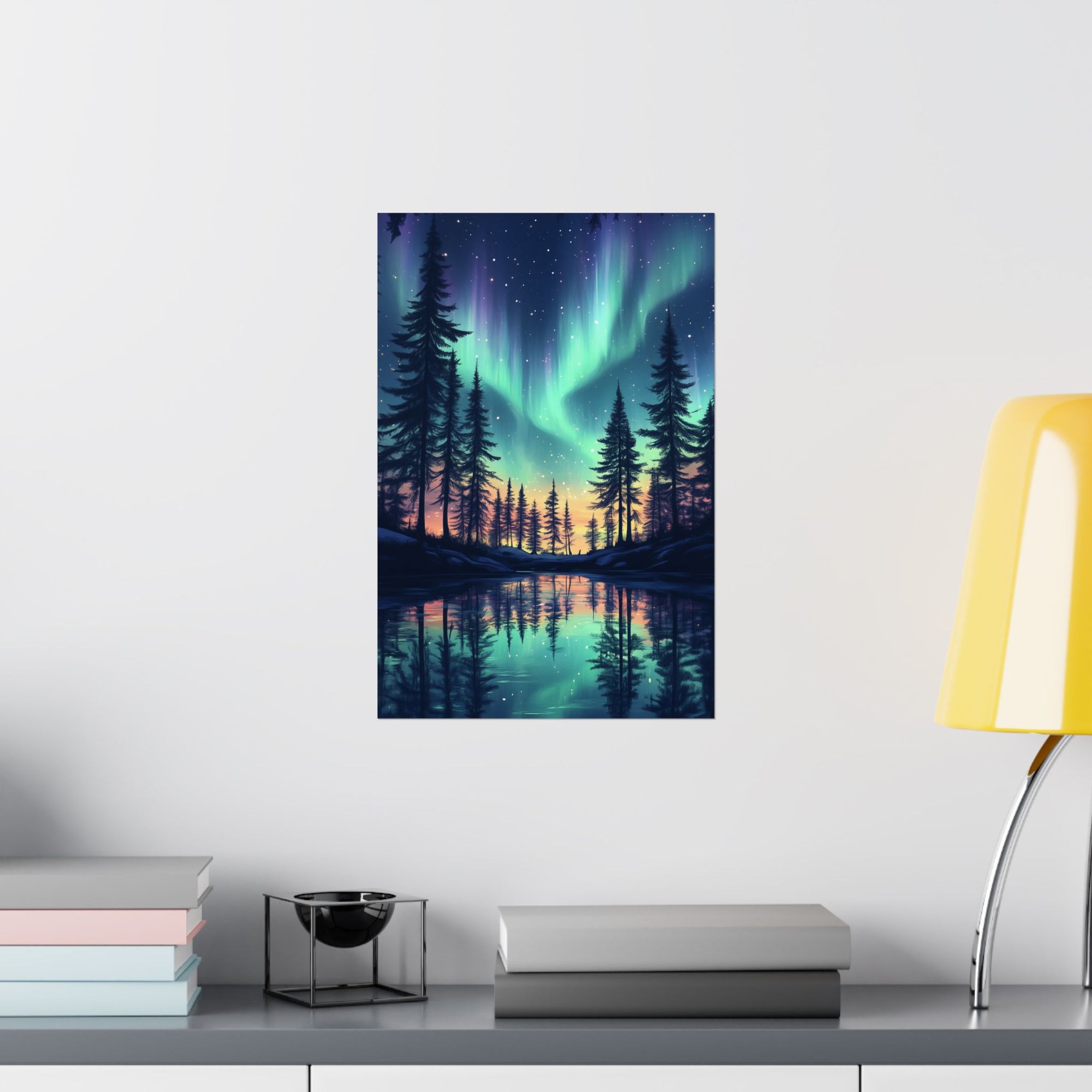 Northern Lights Wonder Poster Wall Art - SynthFrame