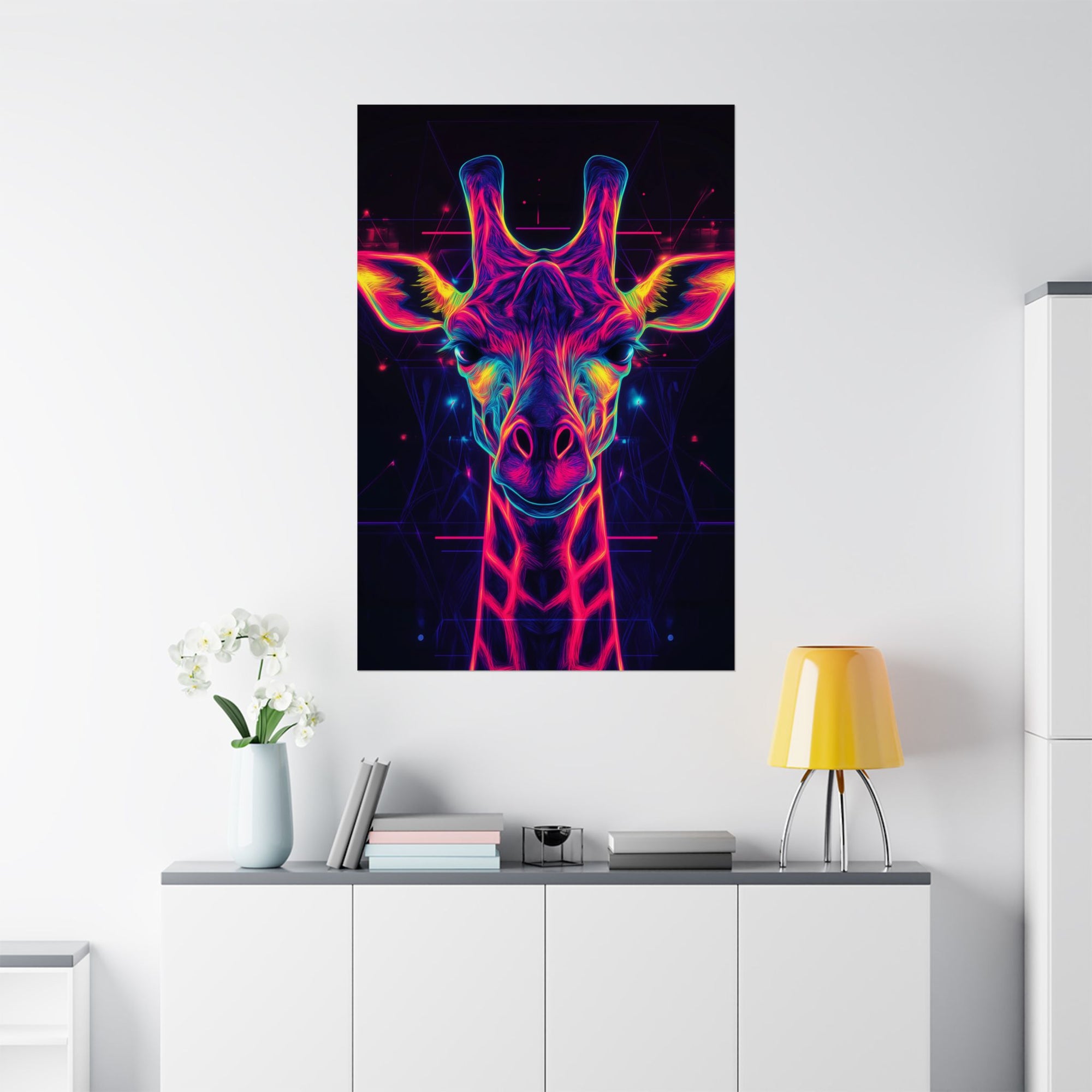 Neon Giraffe Poster