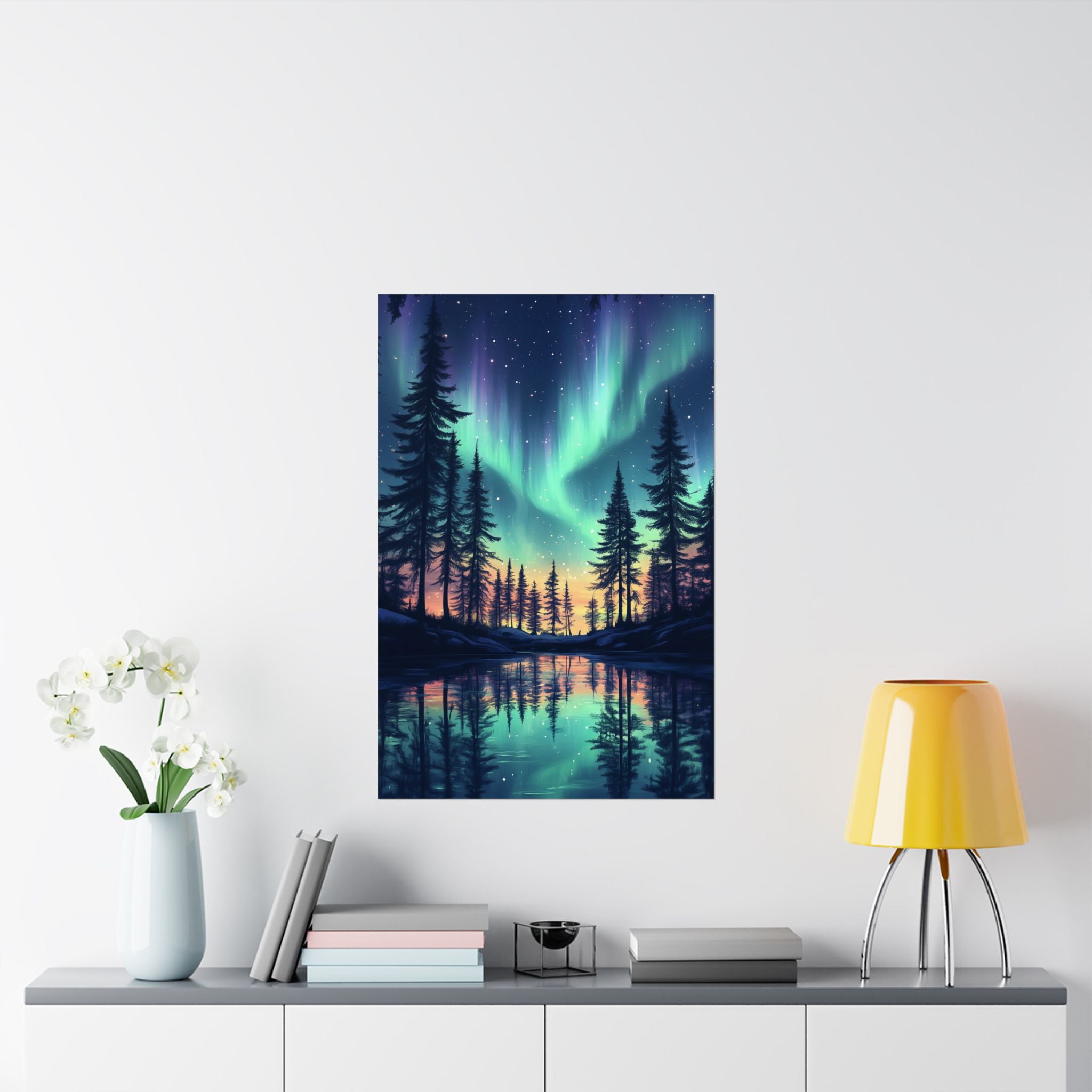 Northern Lights Wonder Poster Wall Art - SynthFrame