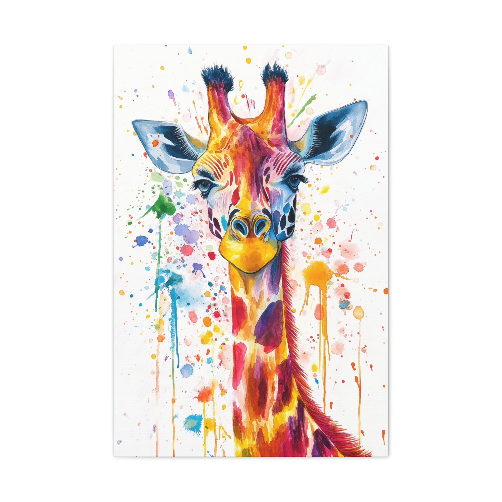 Watercolor Giraffe Canvas Wall Art - SynthFrame