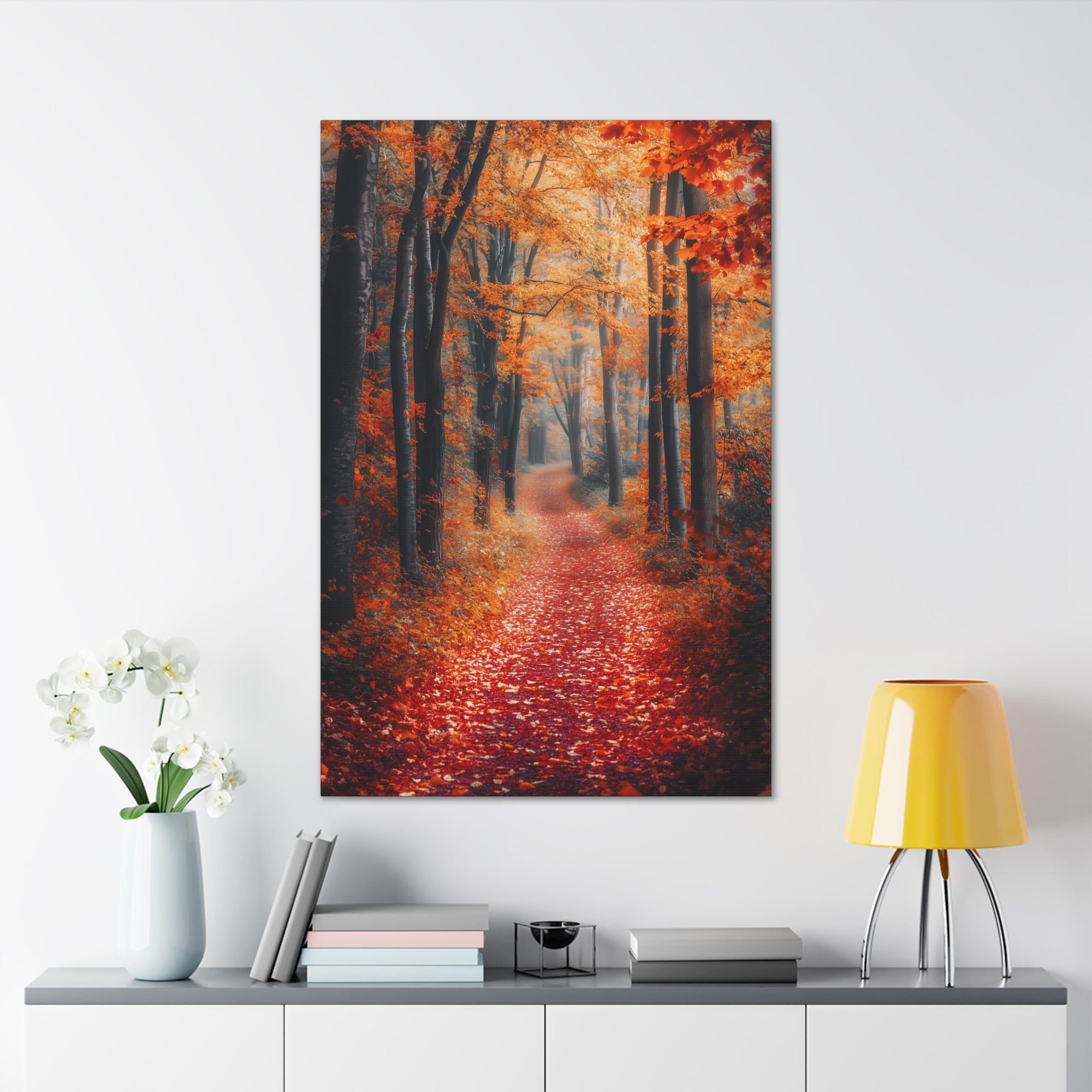 Autumn Forest Path Canvas Wall Art - SynthFrame