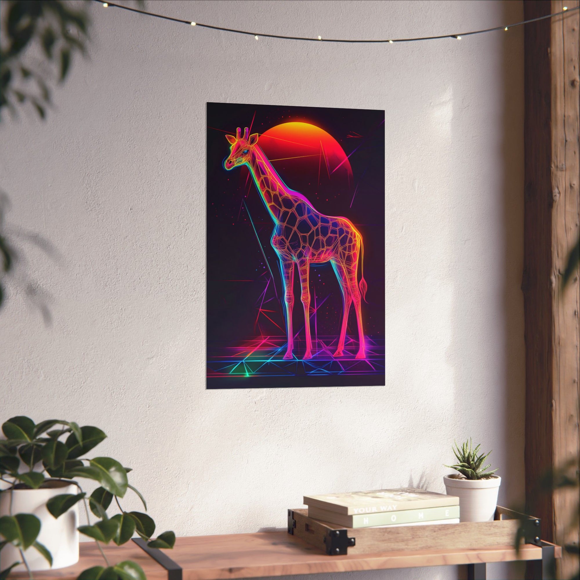 Neon Giraffe Poster