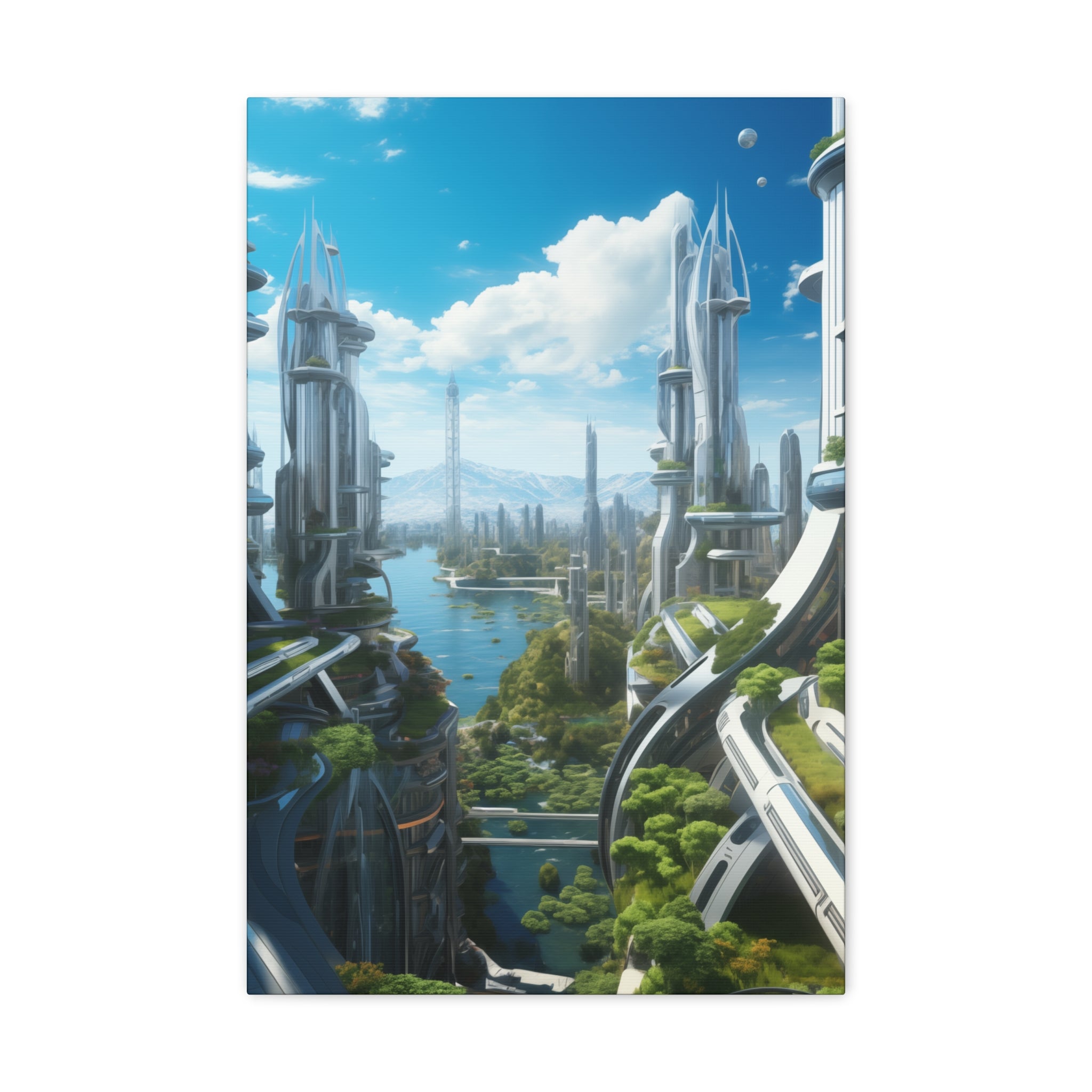 Futuristic Eco City 9 Canvas Wall Art - SynthFrame