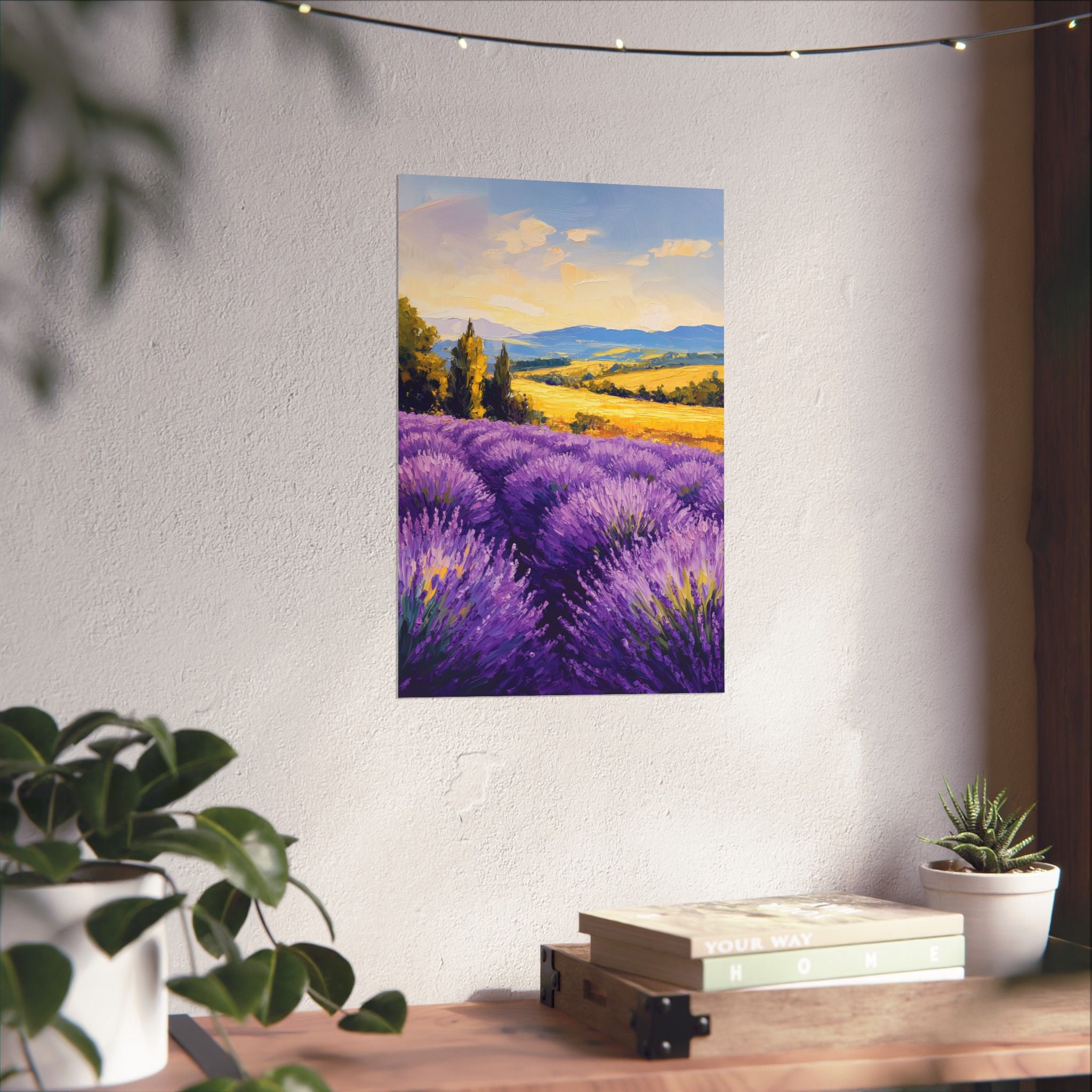 Impressionist Lavender Fields Poster Wall Art - SynthFrame