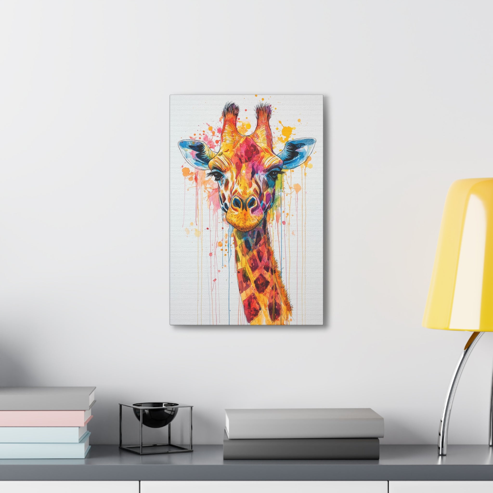 Watercolor Giraffe Canvas Wall Art - SynthFrame