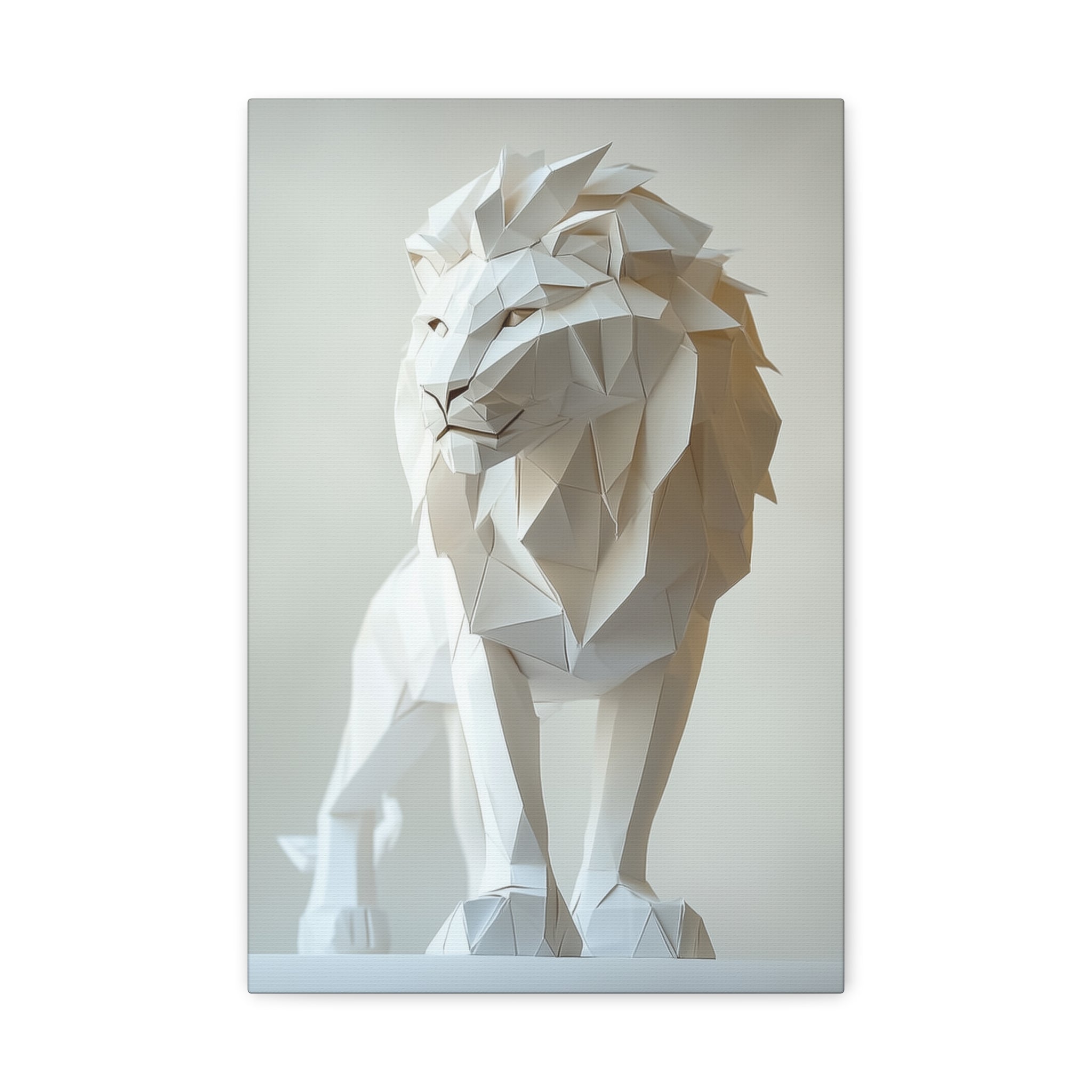 Folded Lion Canvas Wall Art - SynthFrame