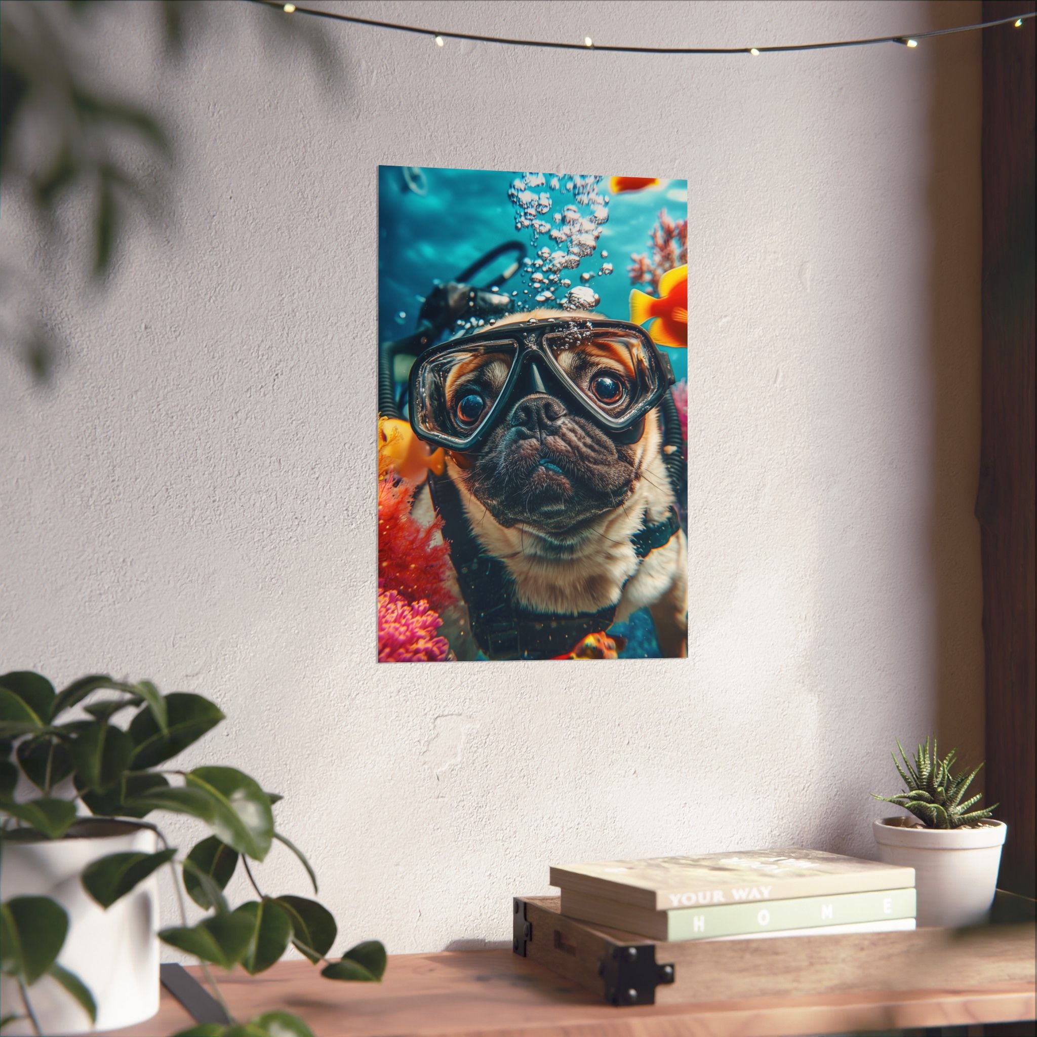 Underwater Pug Poster