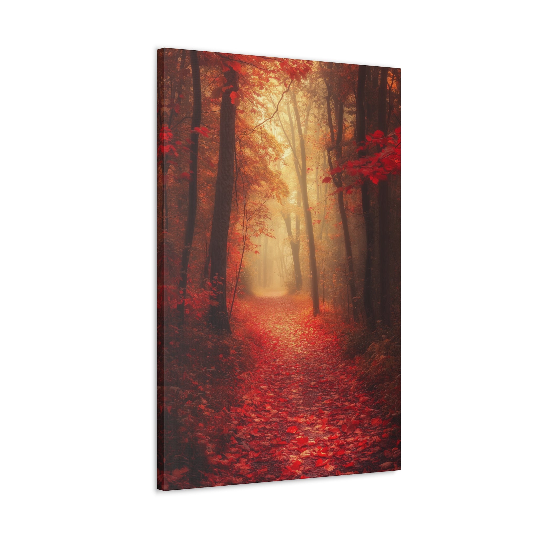 Autumn Forest Path Canvas Wall Art - SynthFrame