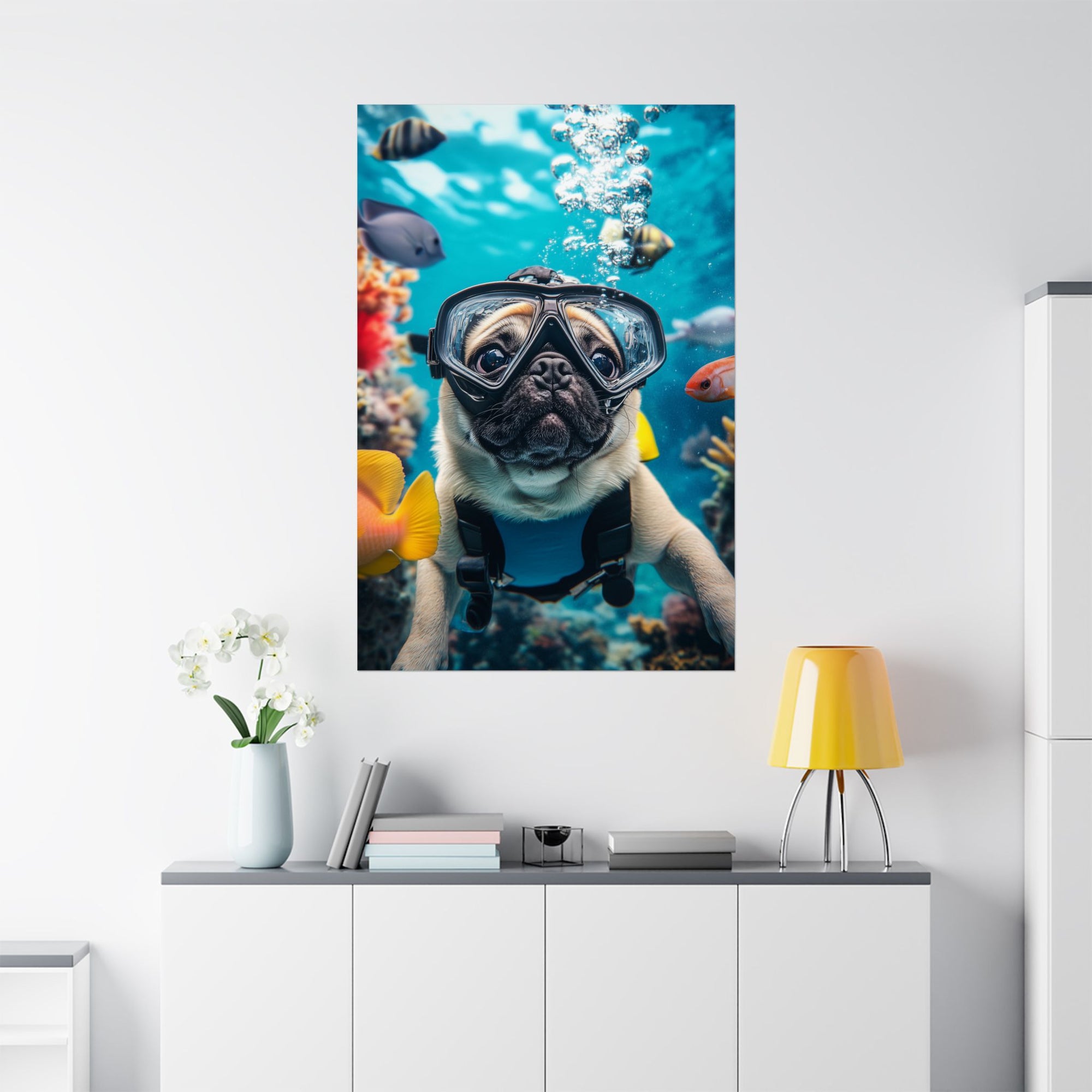 Underwater Pug Poster