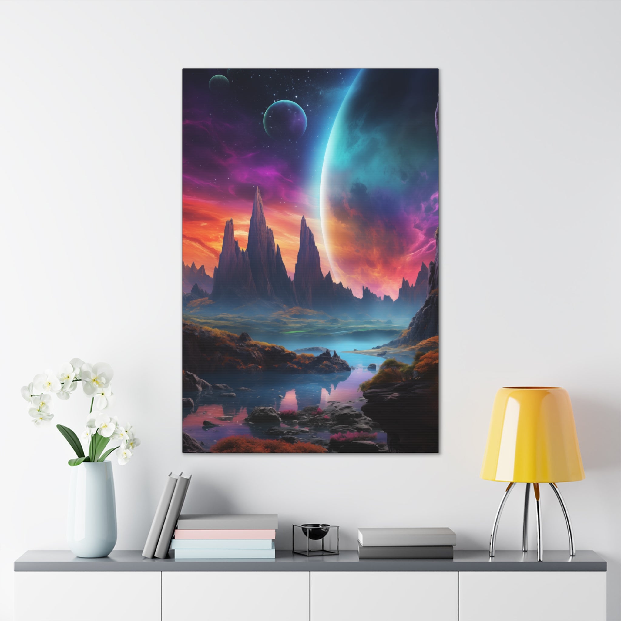 Vibrant Alien Planet 1 Canvas Wall Art - SynthFrame