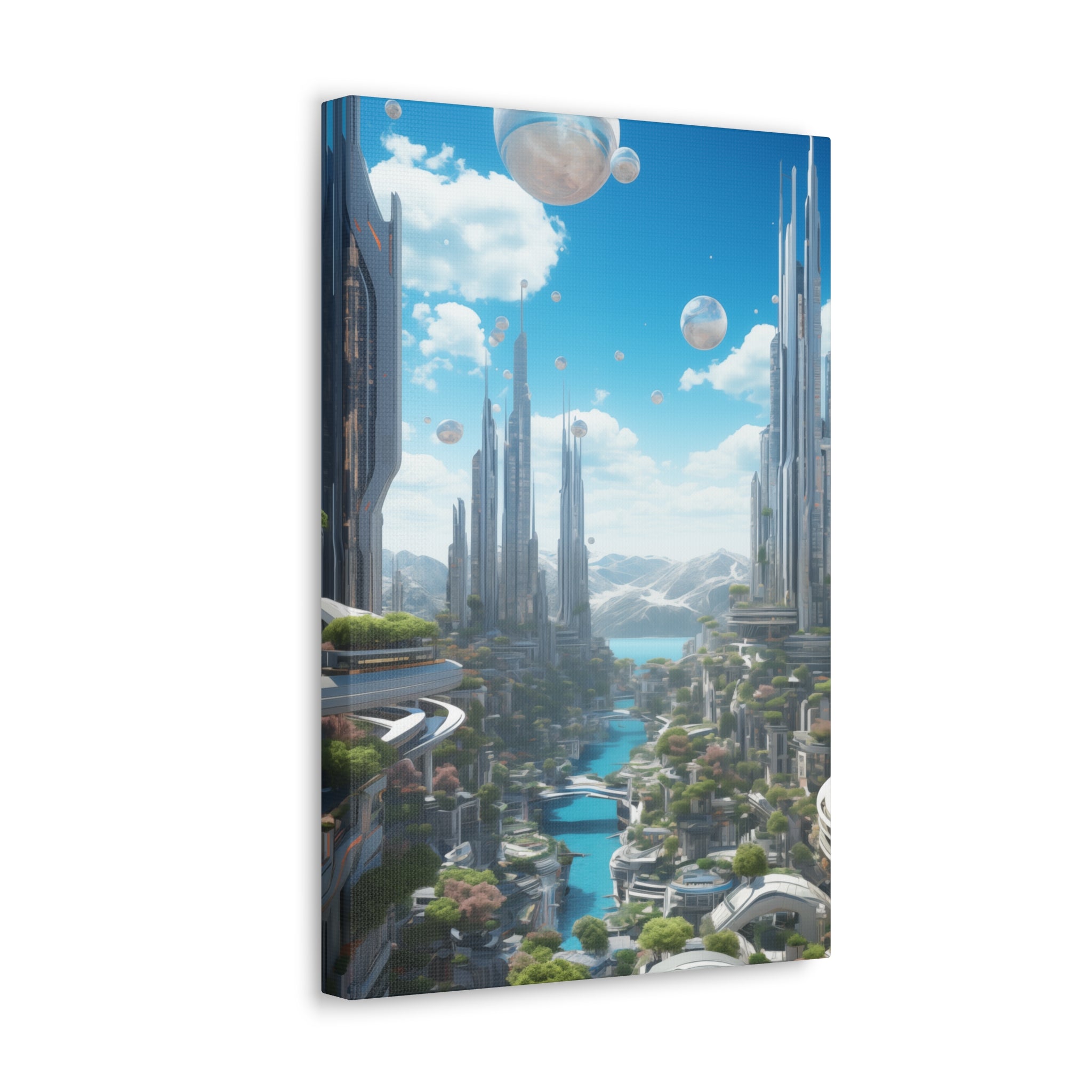 Futuristic Eco City 5 Canvas Wall Art - SynthFrame