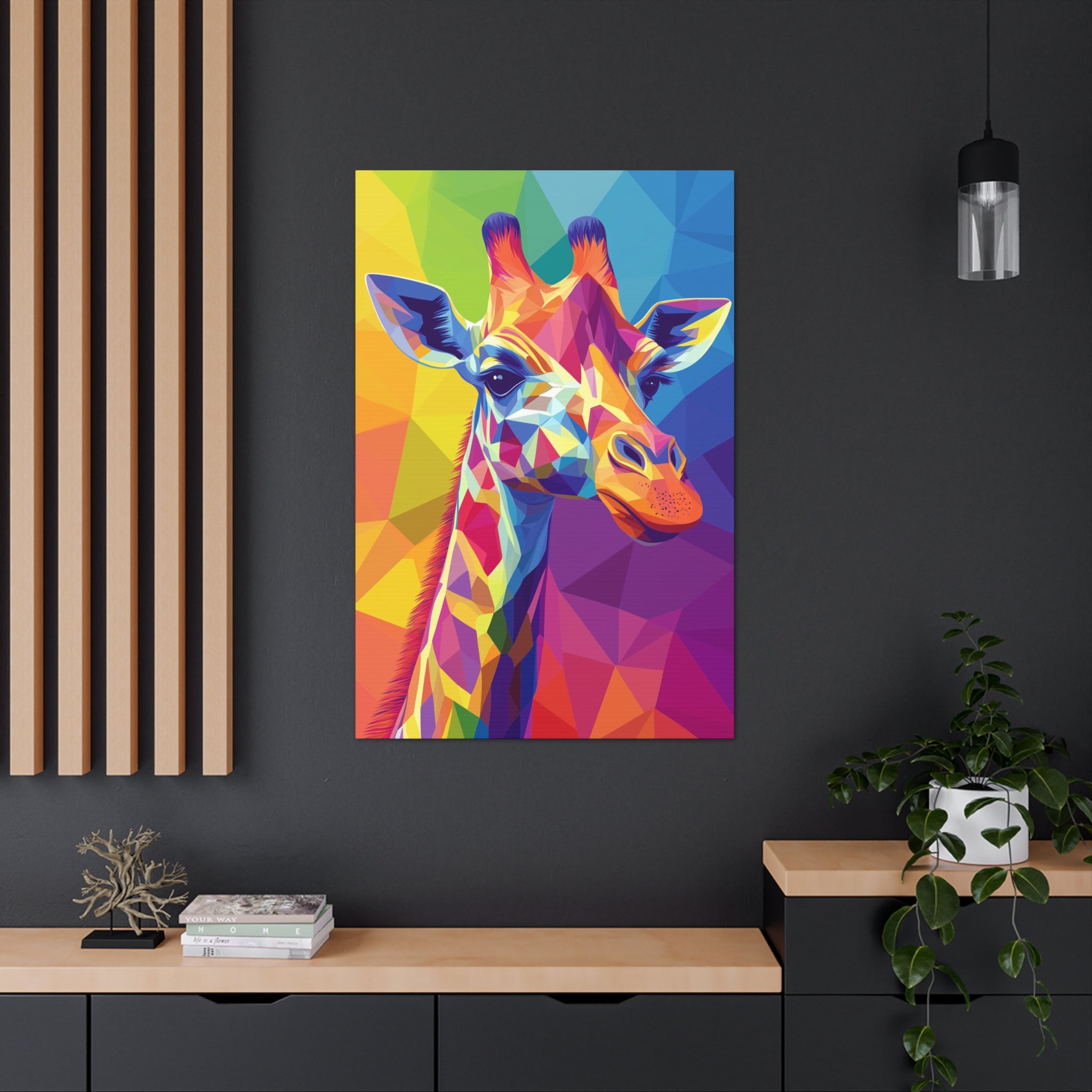 Crystalline Giraffe Canvas Wall Art - SynthFrame