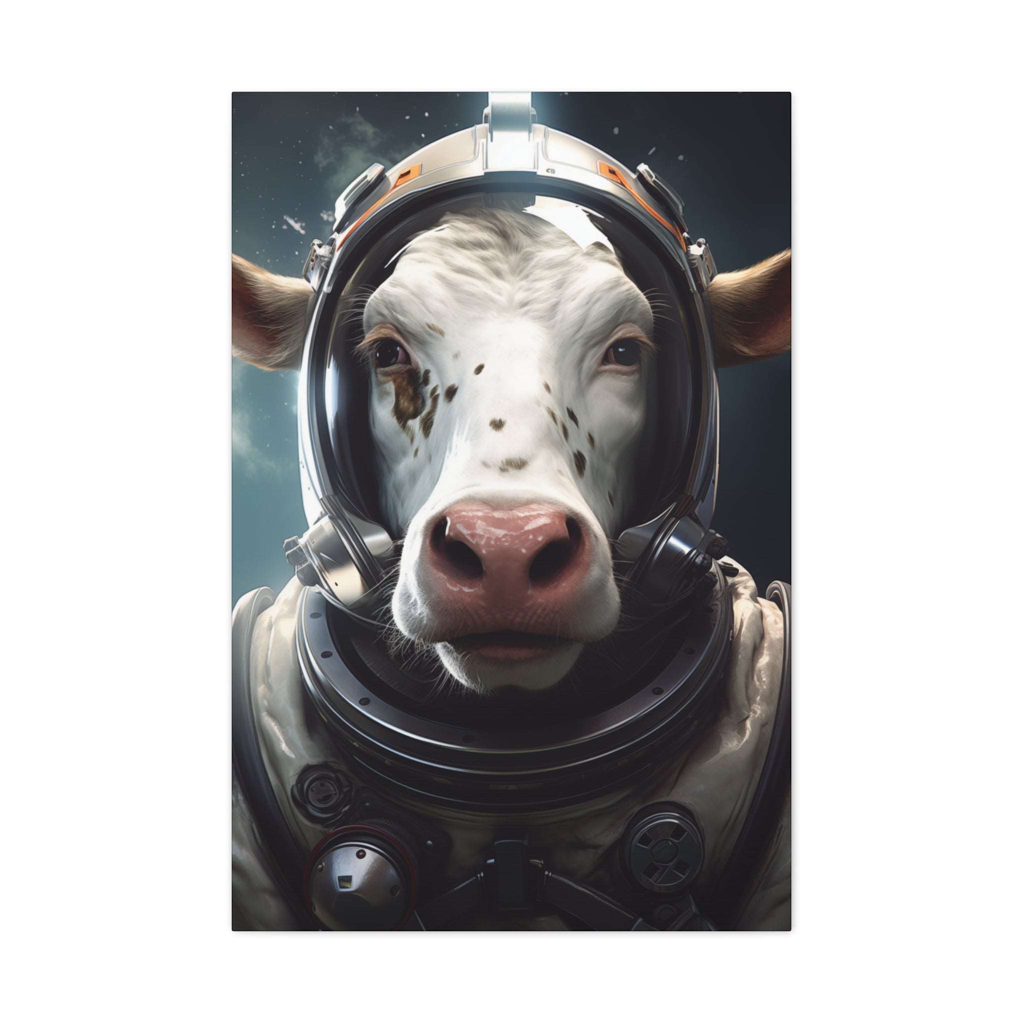 AstroCow 2 Canvas Wall Art - SynthFrame