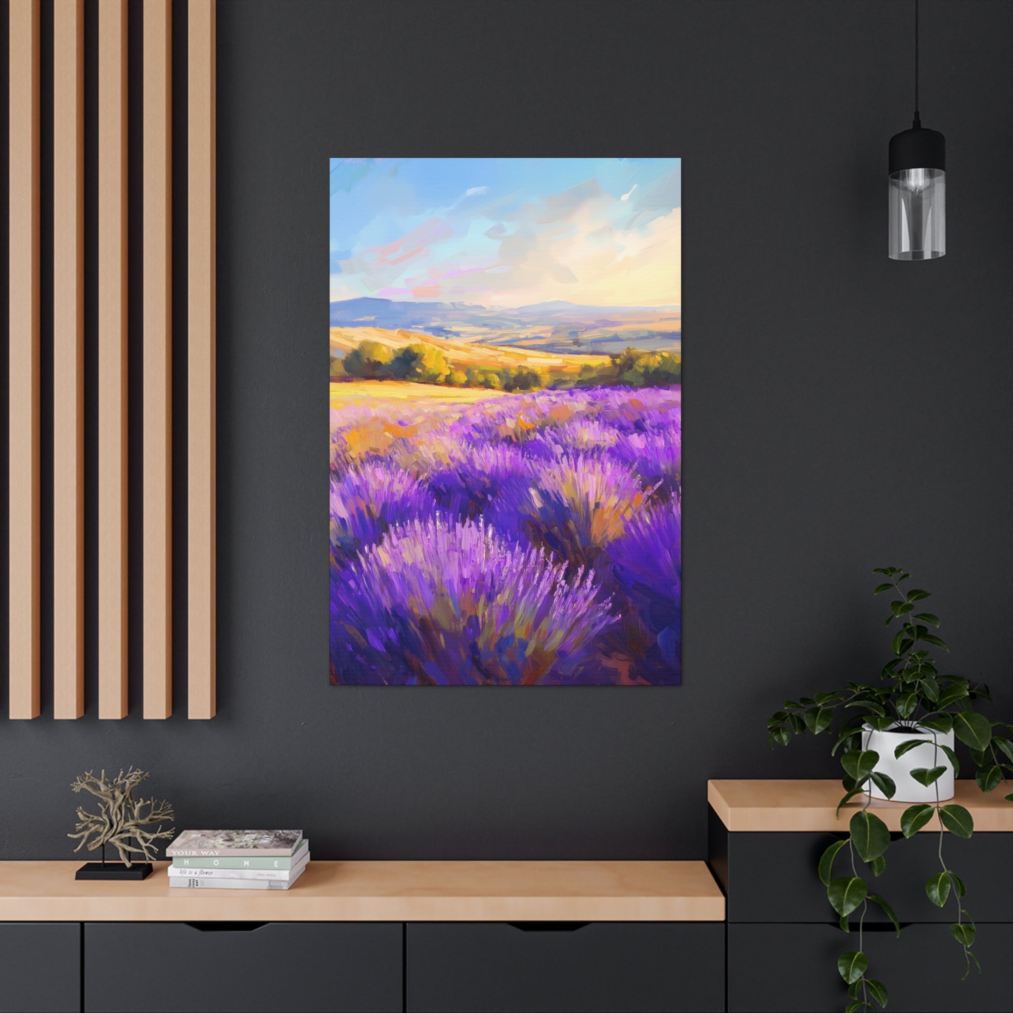 Impressionist Lavender Fields Canvas Wall Art - SynthFrame