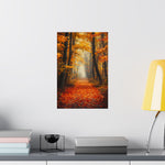 Autumn Forest Path Poster Wall Art - SynthFrame