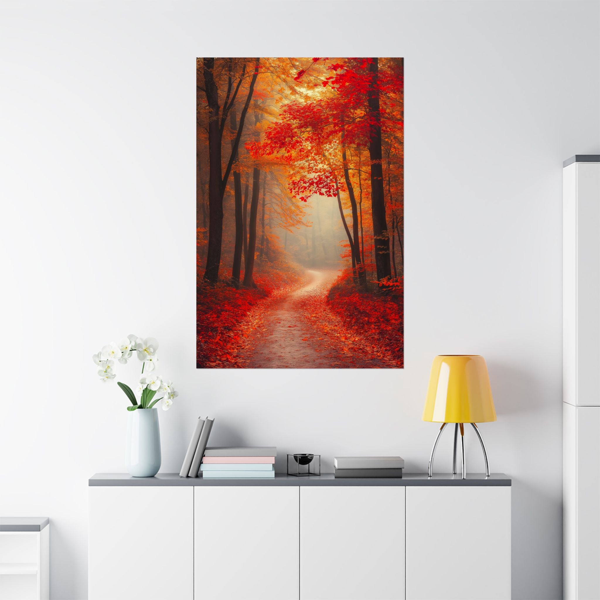 Autumn Forest Path Poster Wall Art - SynthFrame